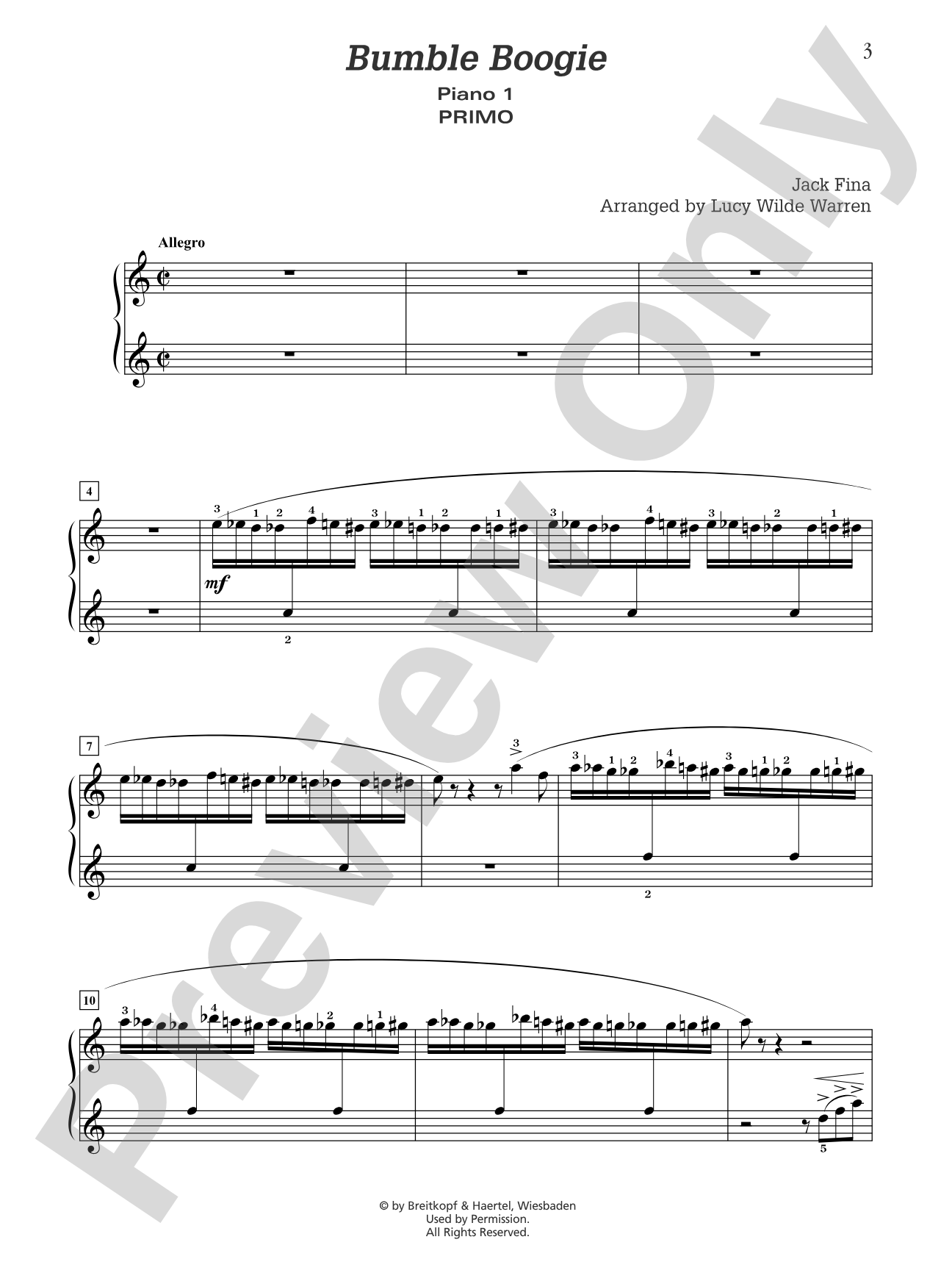 Bumble Boogie - Piano Quartet (2 Pianos, 8 Hands): Piano