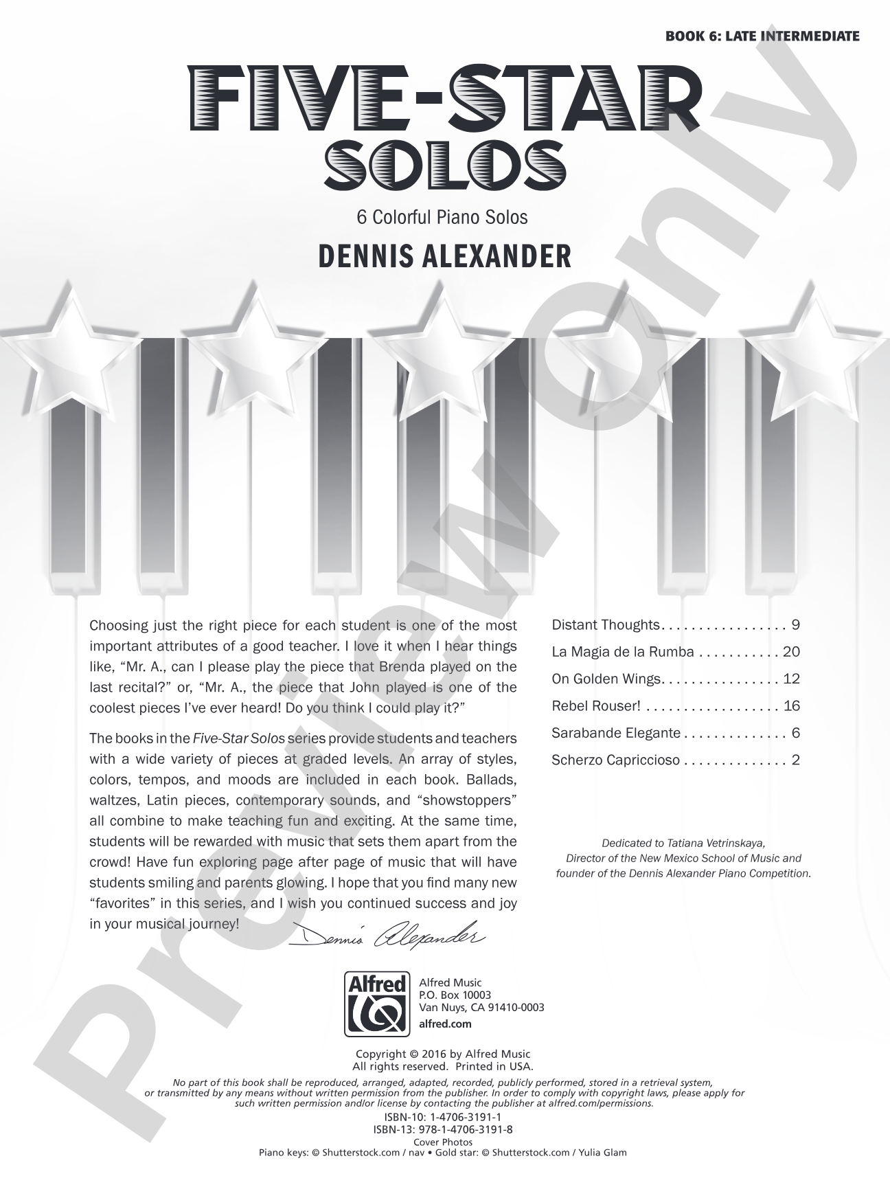 Five-Star Solos, Book 6: 6 Colorful Piano Solos: Piano
