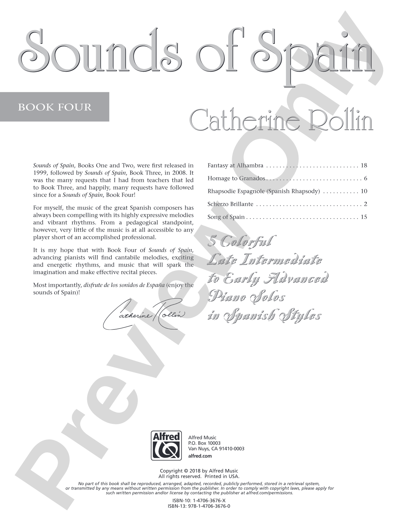 Sounds of Spain, Book 4: 5 Colorful Late Intermediate to Early Advanced Piano Solos in Spanish Styles: Piano