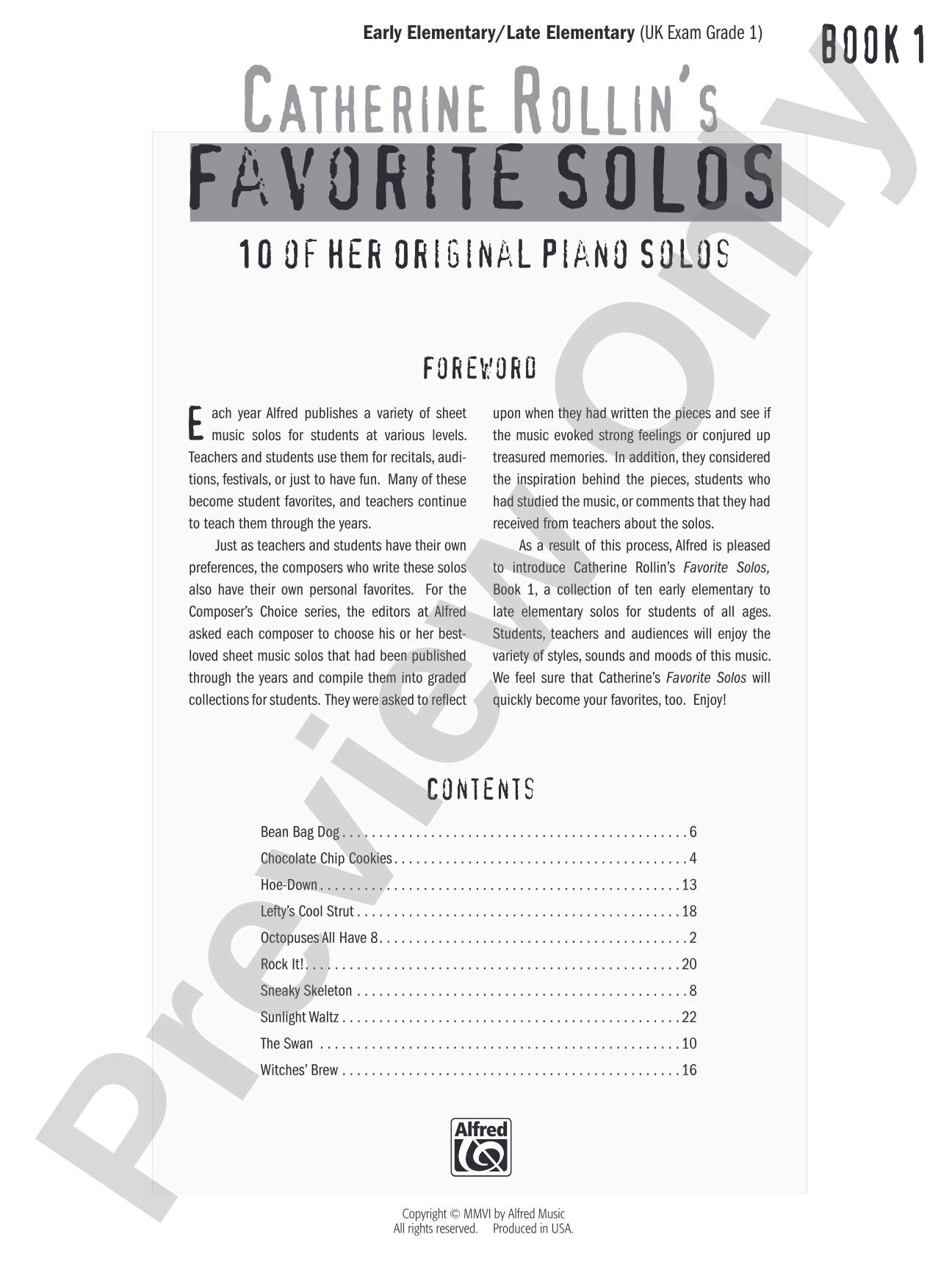 Catherine Rollin's Favorite Solos, Book 1: 10 of Her Original Piano Solos: Piano