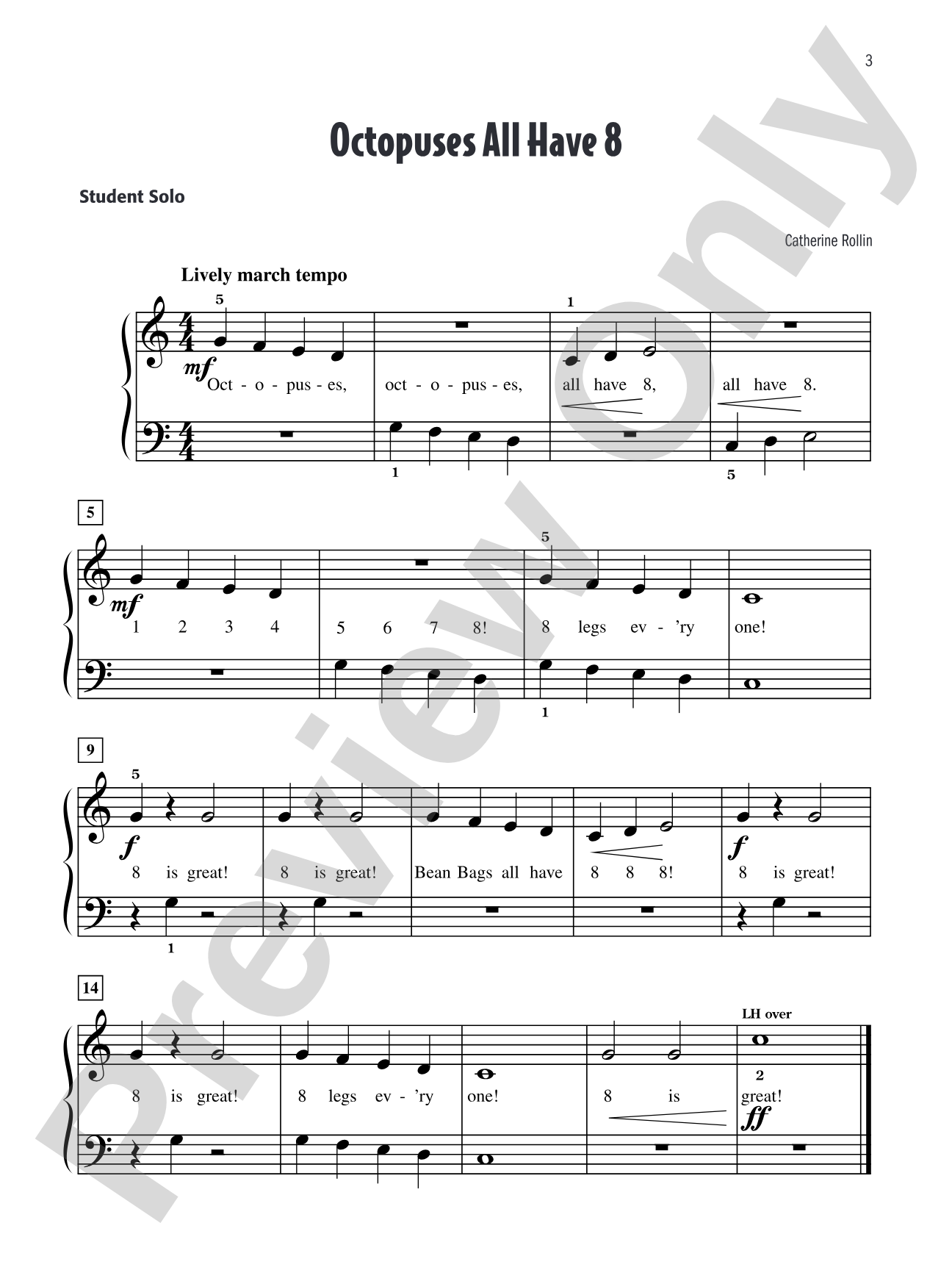 Catherine Rollin's Favorite Solos, Book 1: 10 of Her Original Piano Solos: Piano