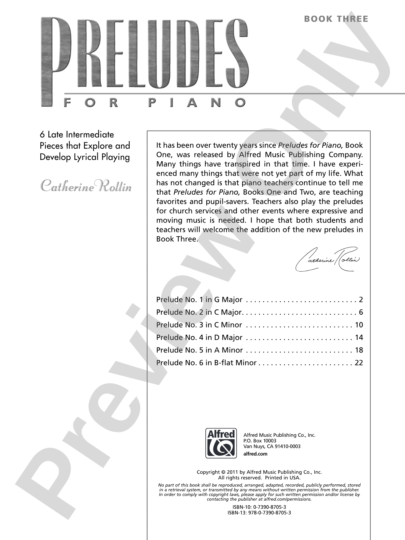 Preludes for Piano, Book 3: 6 Late Intermediate Pieces That Explore and Develop Lyrical Playing: Piano