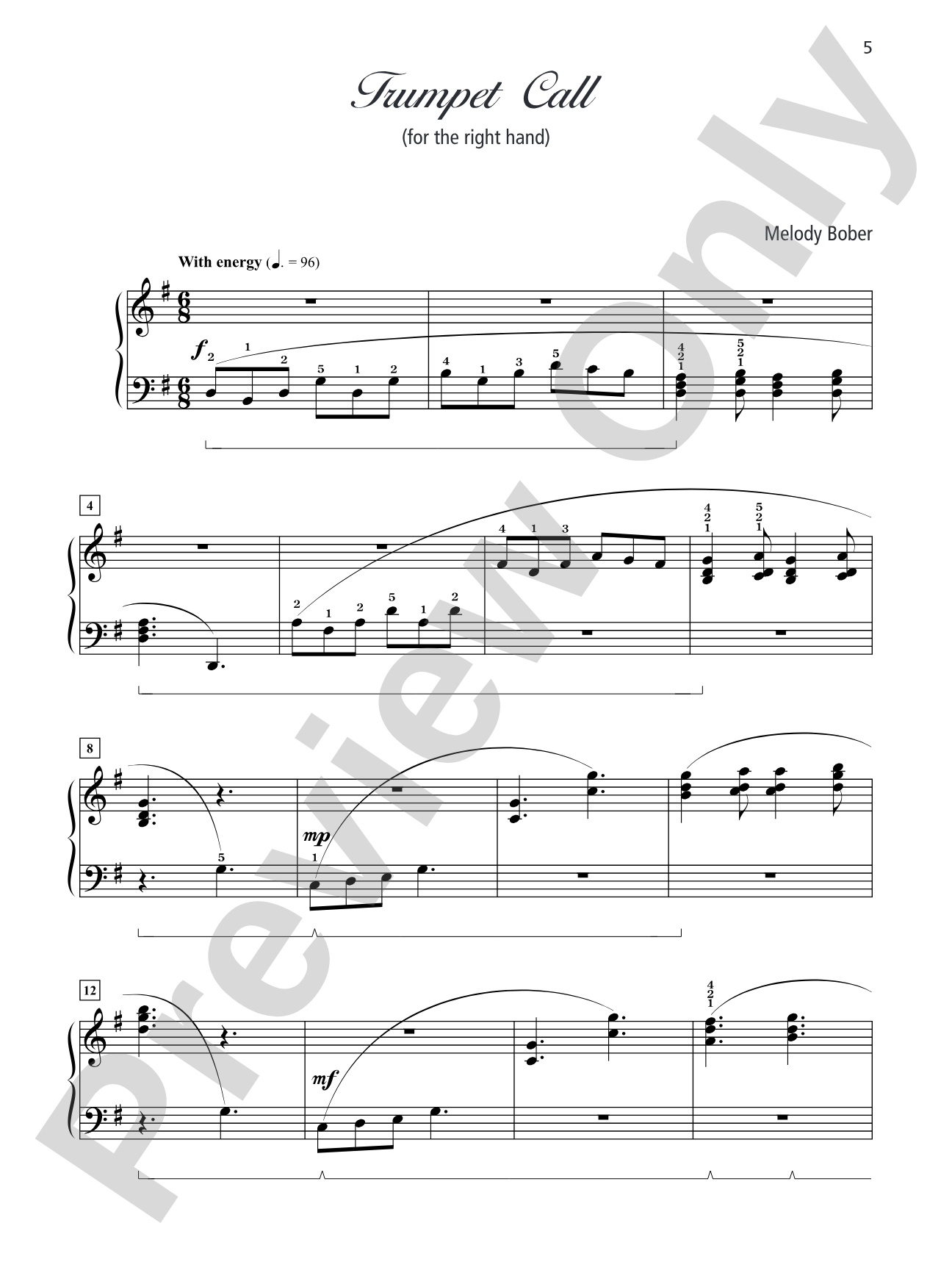 Grand One-Hand Solos for Piano, Book 5: 8 Intermediate Pieces for Right or Left Hand Alone: Piano