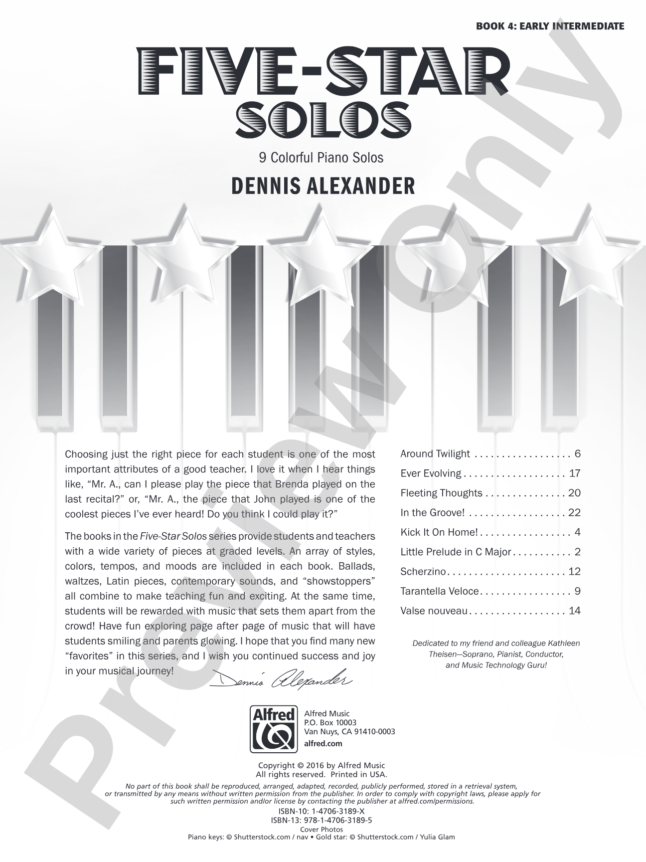 Five-Star Solos, Book 4: 9 Colorful Piano Solos: Piano