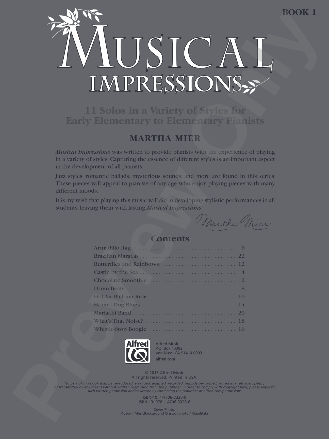 Musical Impressions, Book 1: 11 Solos in a Variety of Styles for Early Elementary to Elementary Pianists: Piano