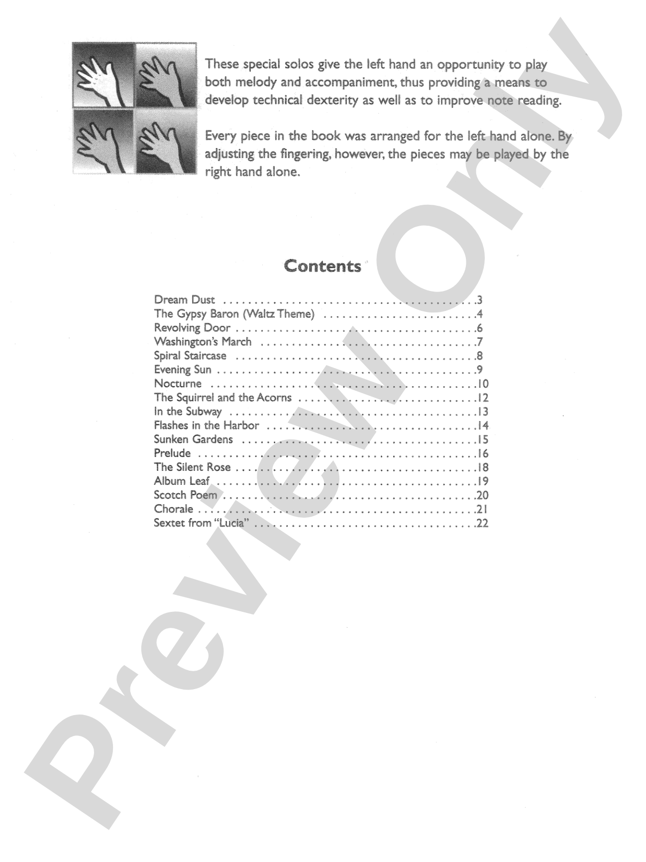 Left-Hand Solos, Book 2 (for left hand alone): Piano