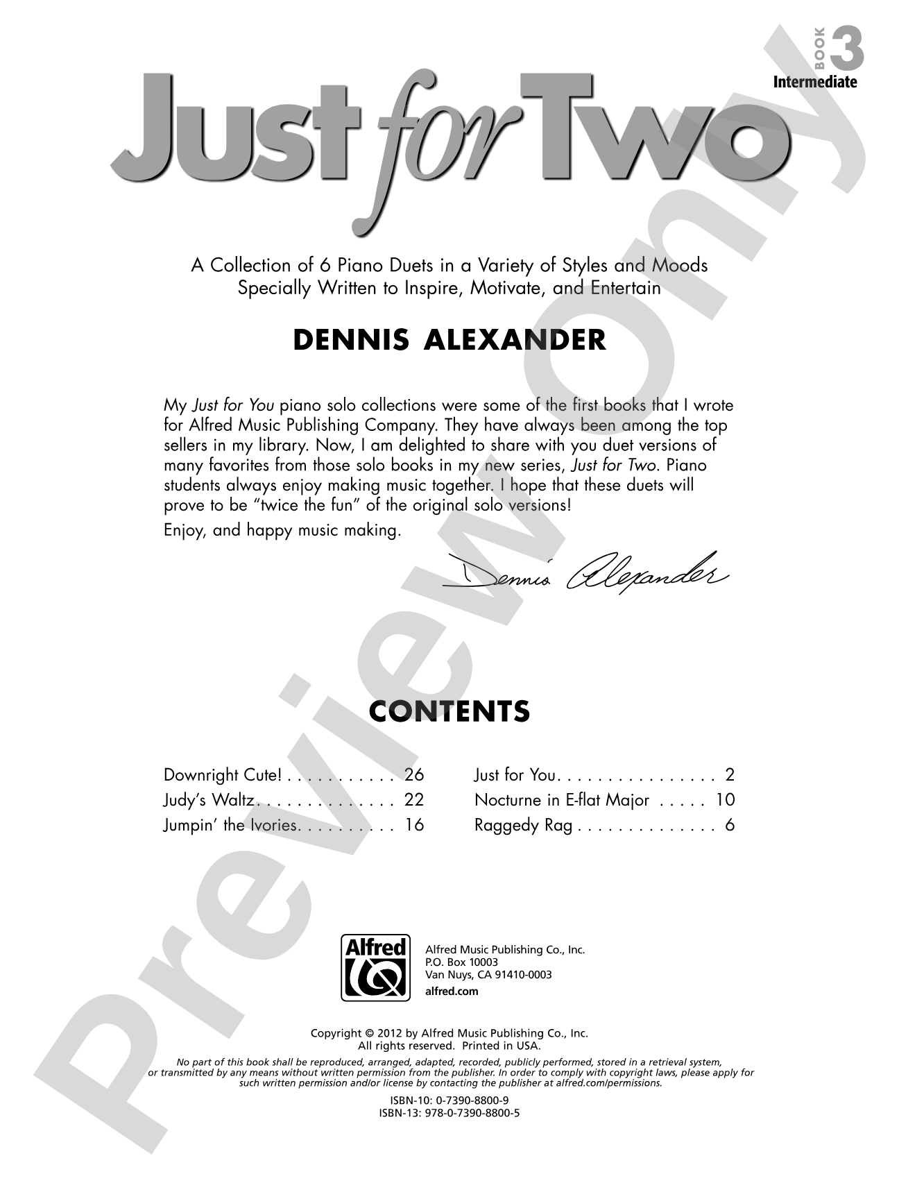 Just for Two, Book 3 - Piano Duet (1 Piano, 4 Hands): Piano Duets & Four Hands