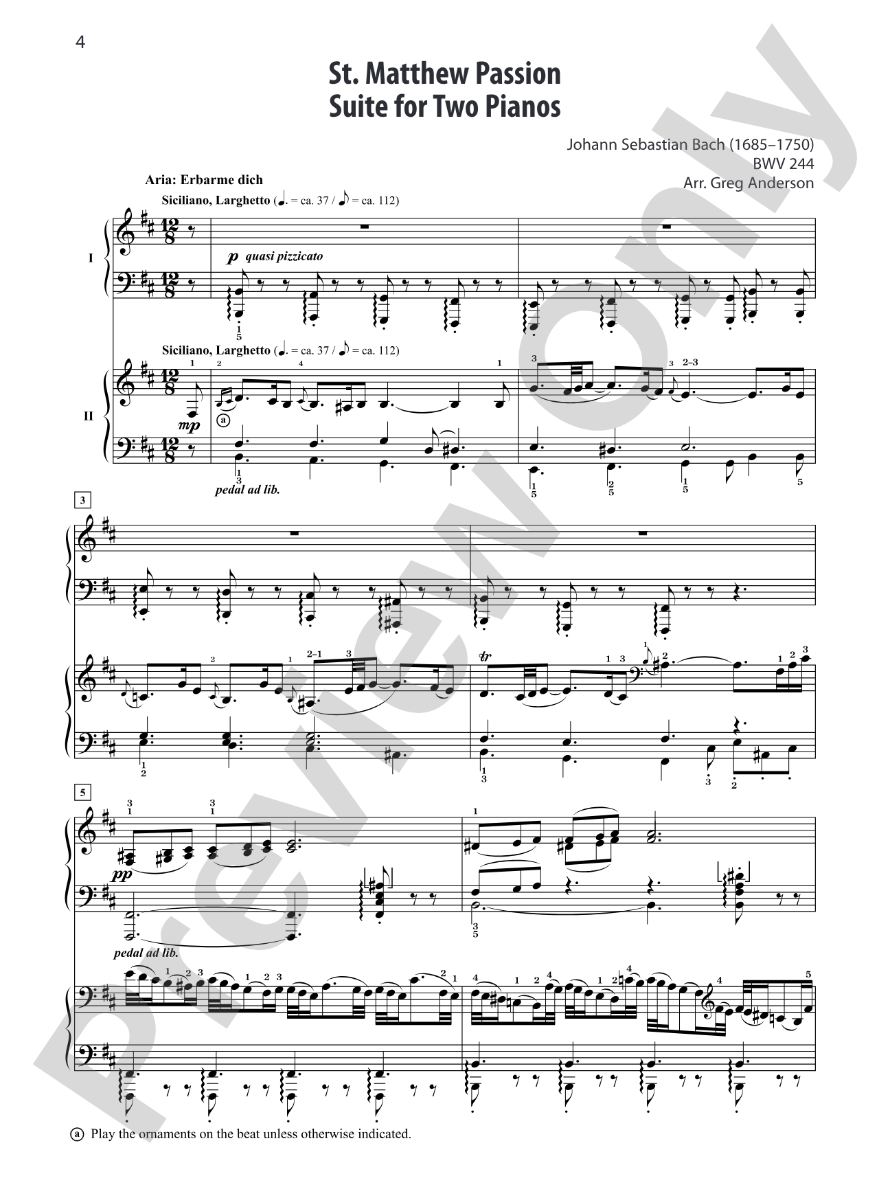 St. Matthew Passion Suite for Two Pianos - Piano Duo (2 Pianos, 4 Hands): Piano Duets & Four Hands