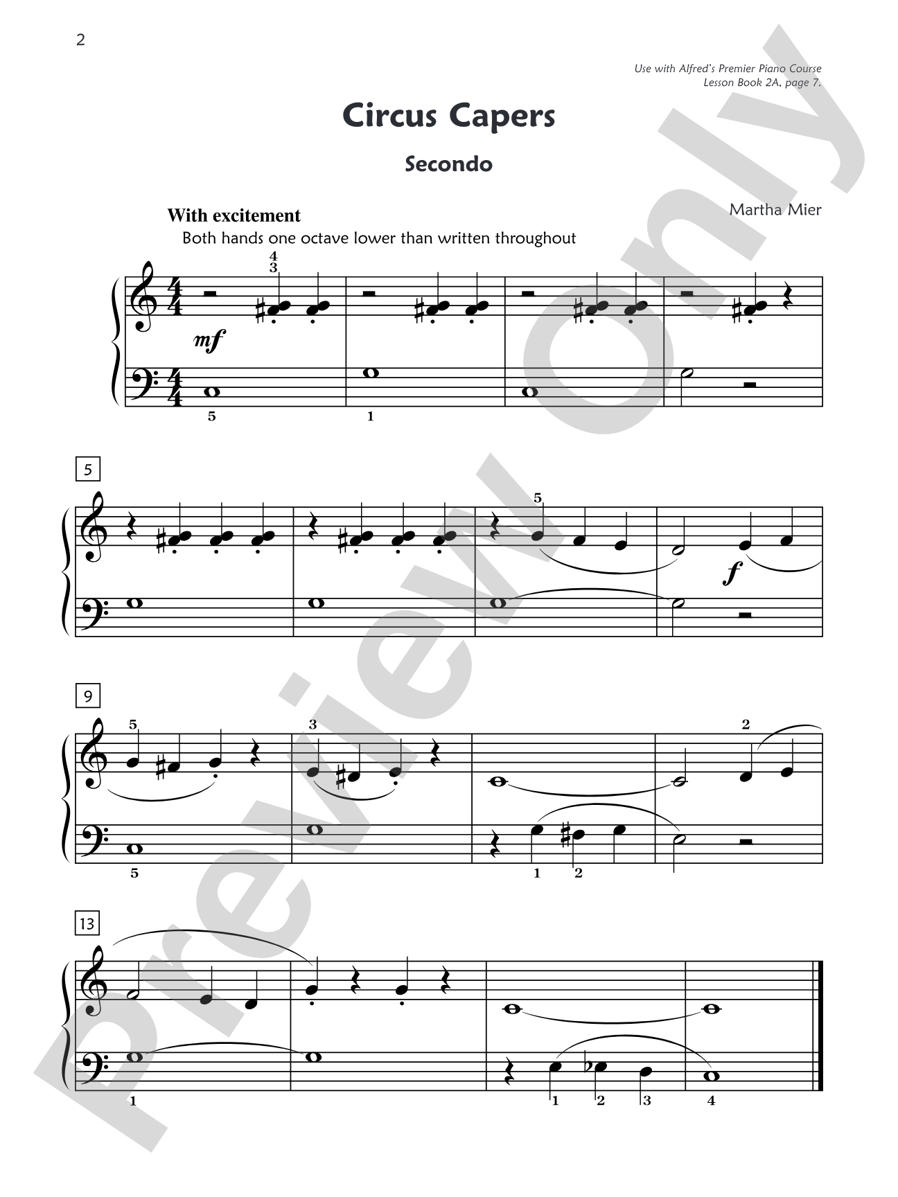 Premier Piano Course, Duet 2A: Piano Duets & Four Hands