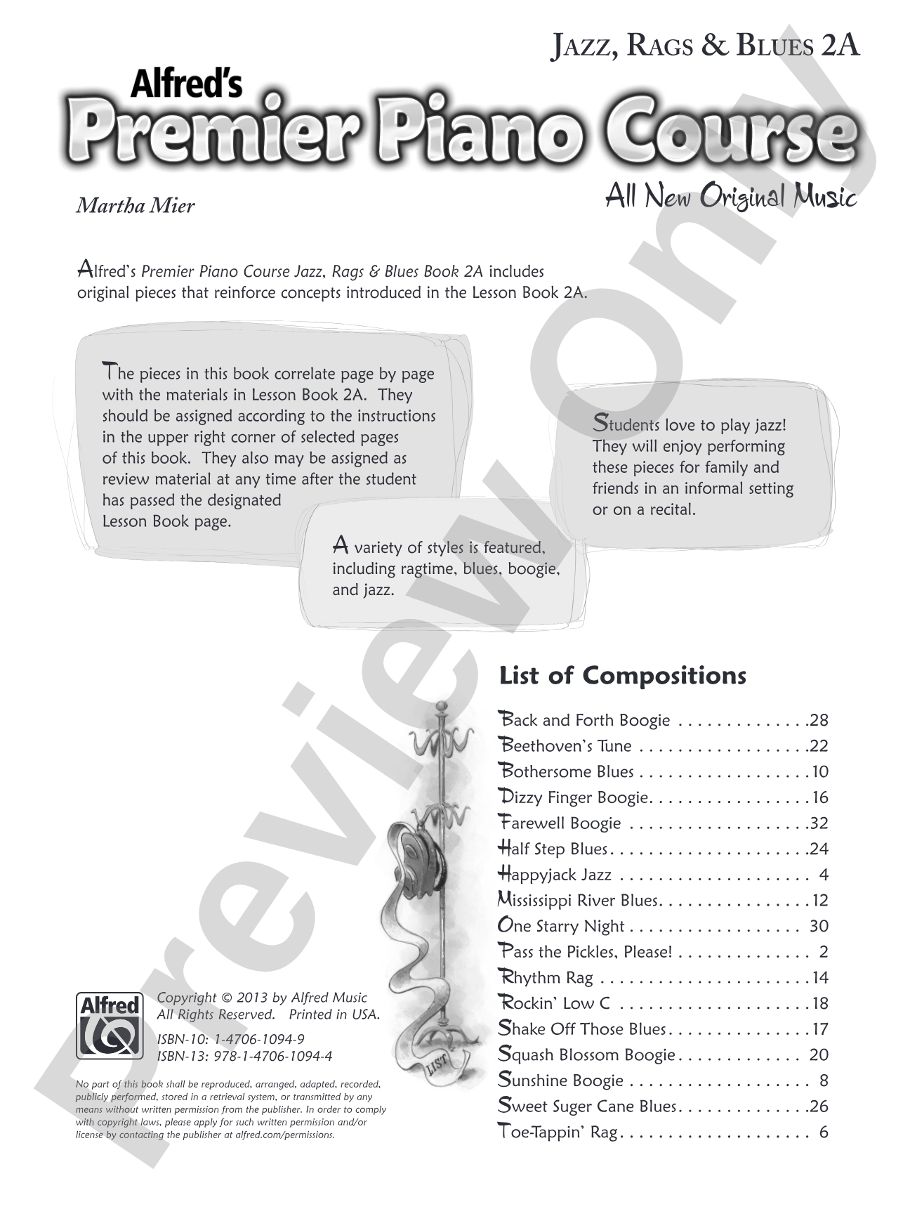 Premier Piano Course, Jazz, Rags & Blues 2A: Piano