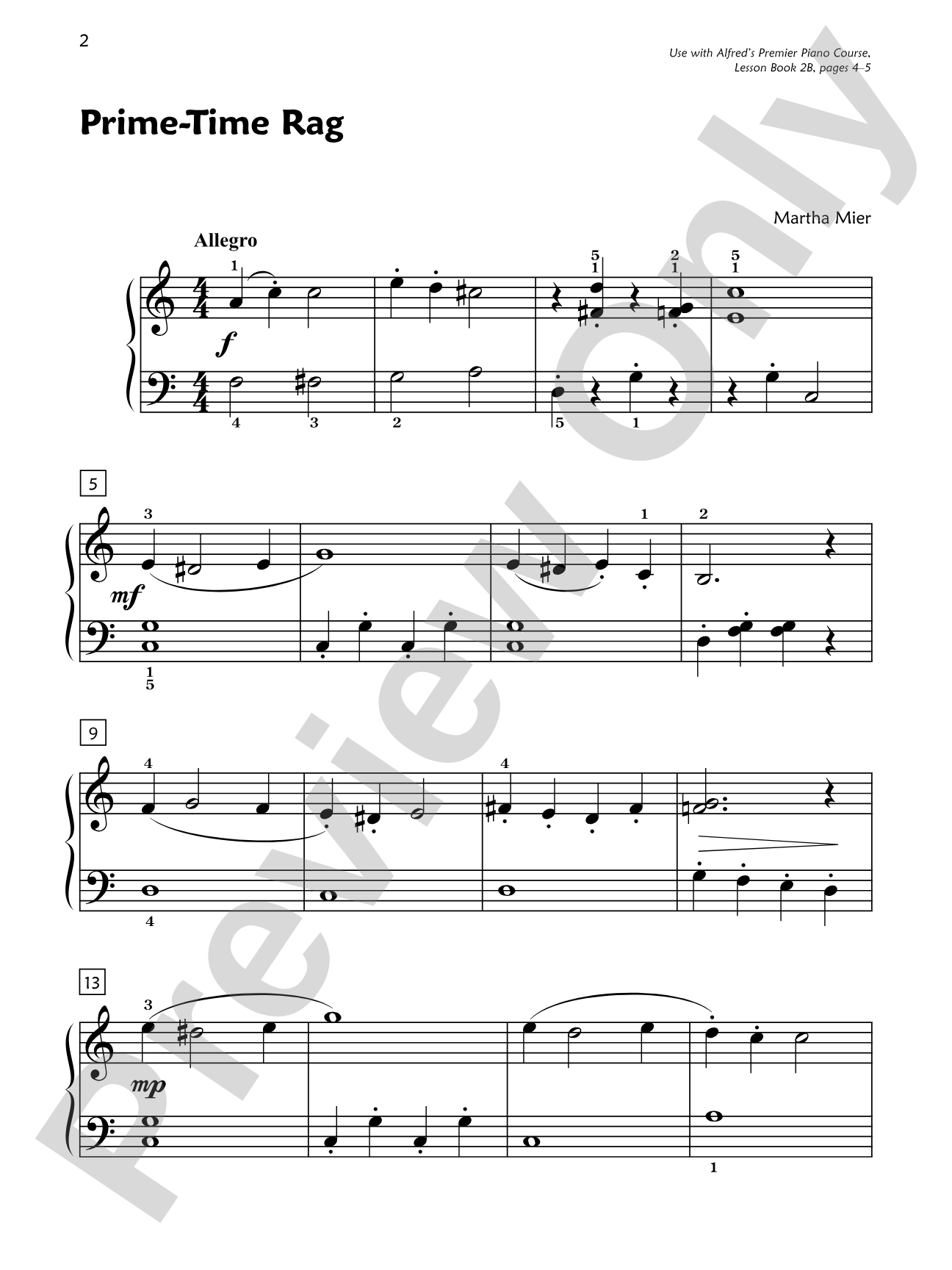 Premier Piano Course, Jazz, Rags & Blues 2B: Piano