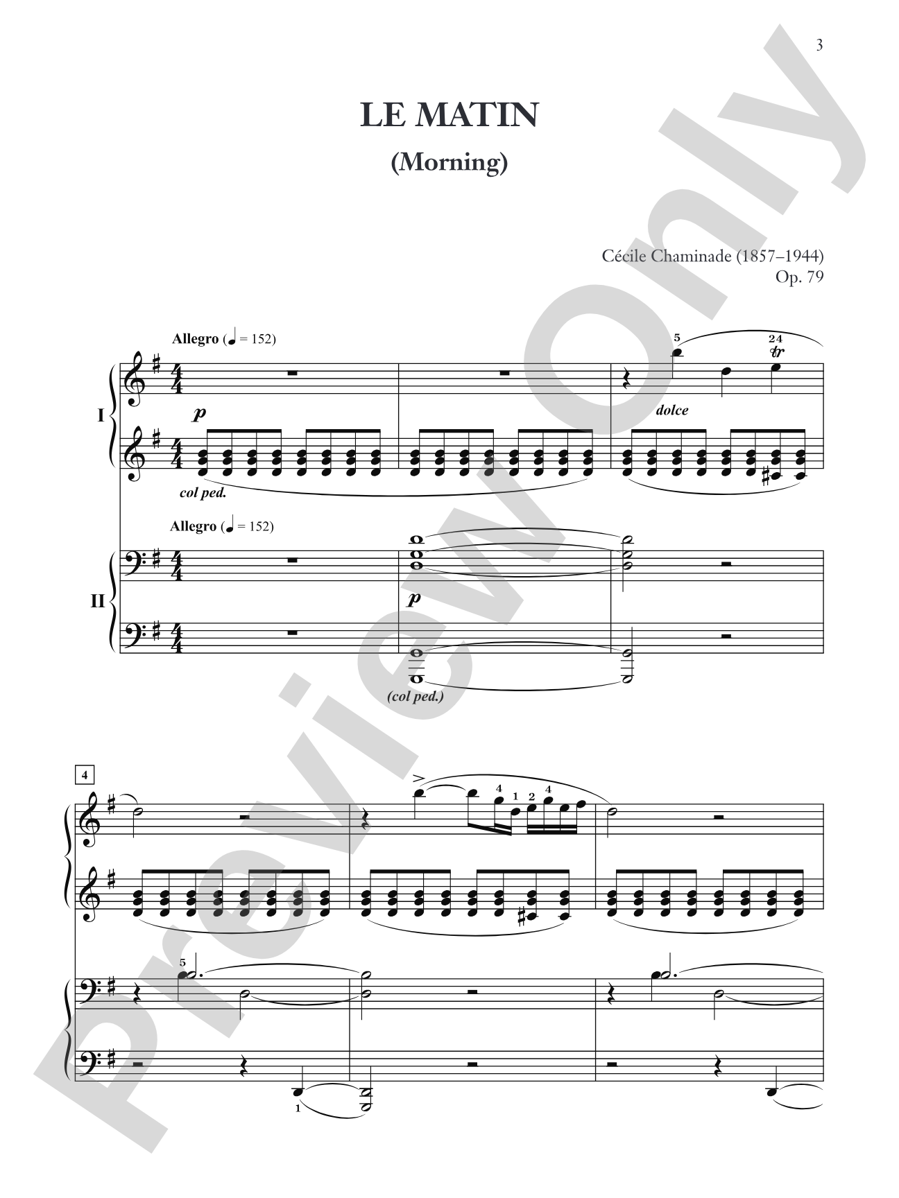 Chaminade: Le matin and Le soir (Morning and Evening), Opus 79 - Piano Duo (2 Pianos, 4 Hands): Piano Duets & Four Hands
