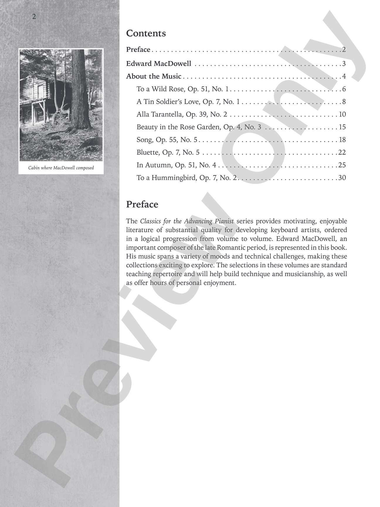 Classics for the Advancing Pianist: Edward MacDowell, Book 1: Intermediate to Late Intermediate Repertoire: Piano