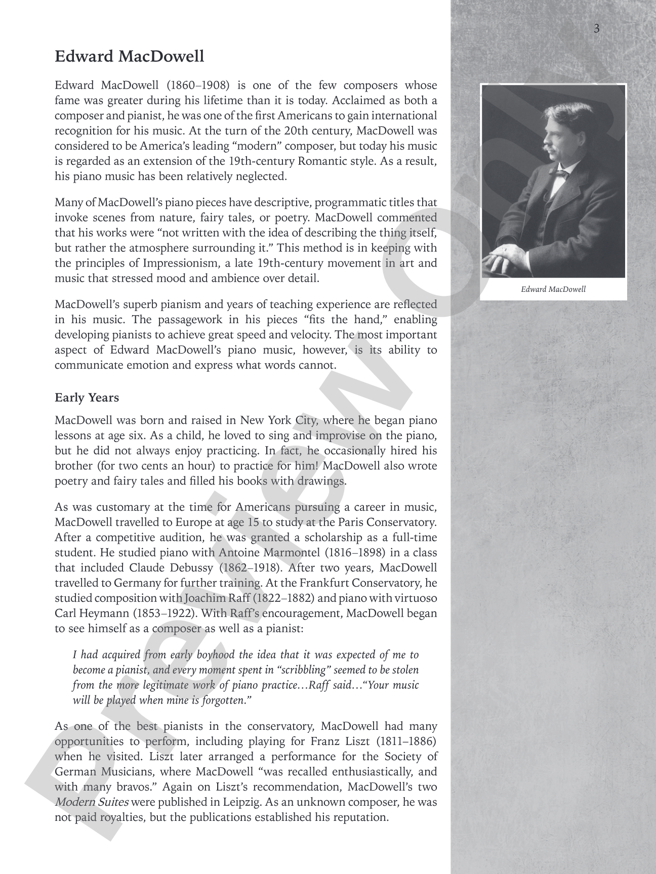 Classics for the Advancing Pianist: Edward MacDowell, Book 1: Intermediate to Late Intermediate Repertoire: Piano
