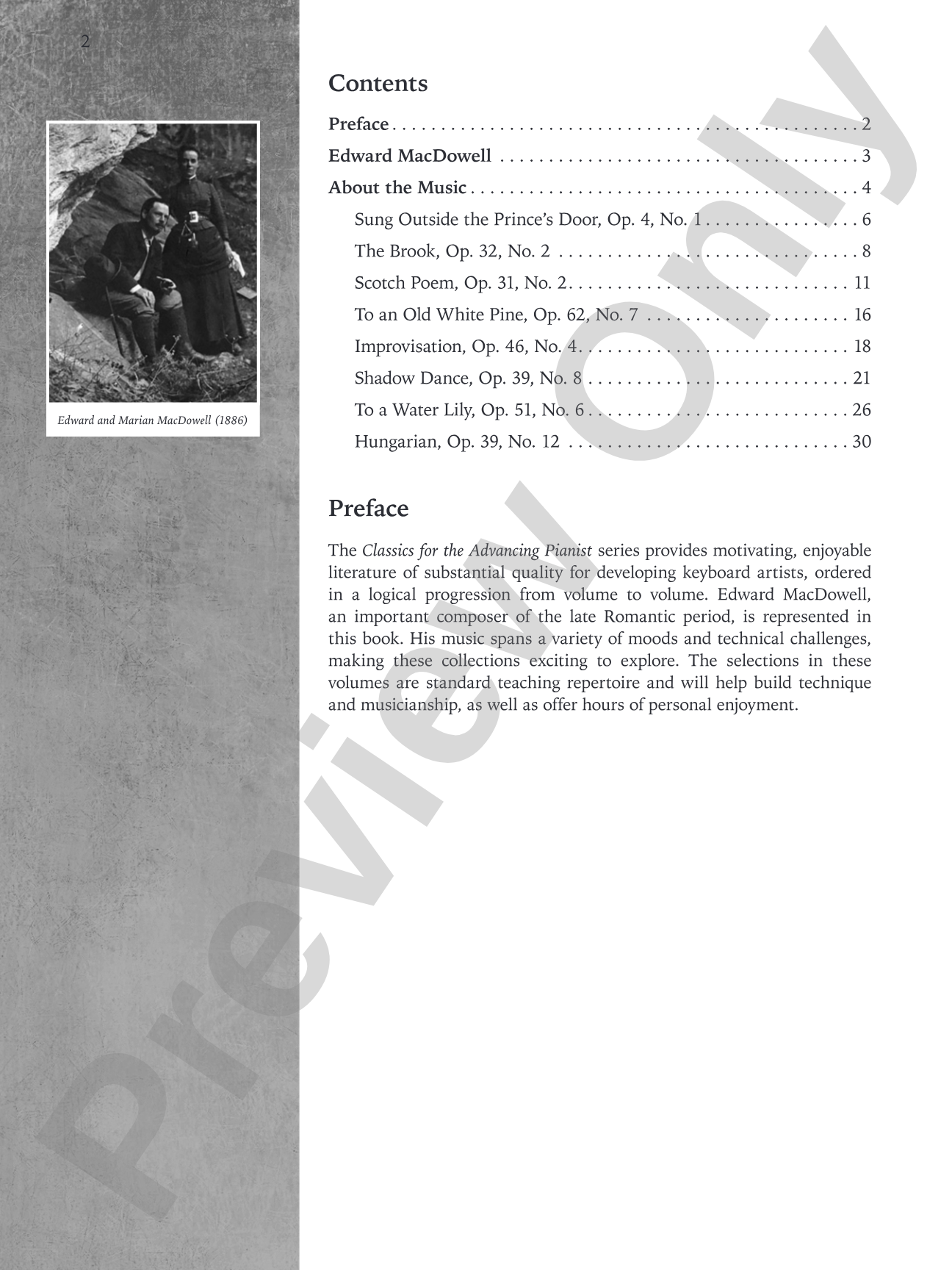 Classics for the Advancing Pianist: Edward MacDowell, Book 2: Late Intermediate to Early Advanced Repertoire: Piano