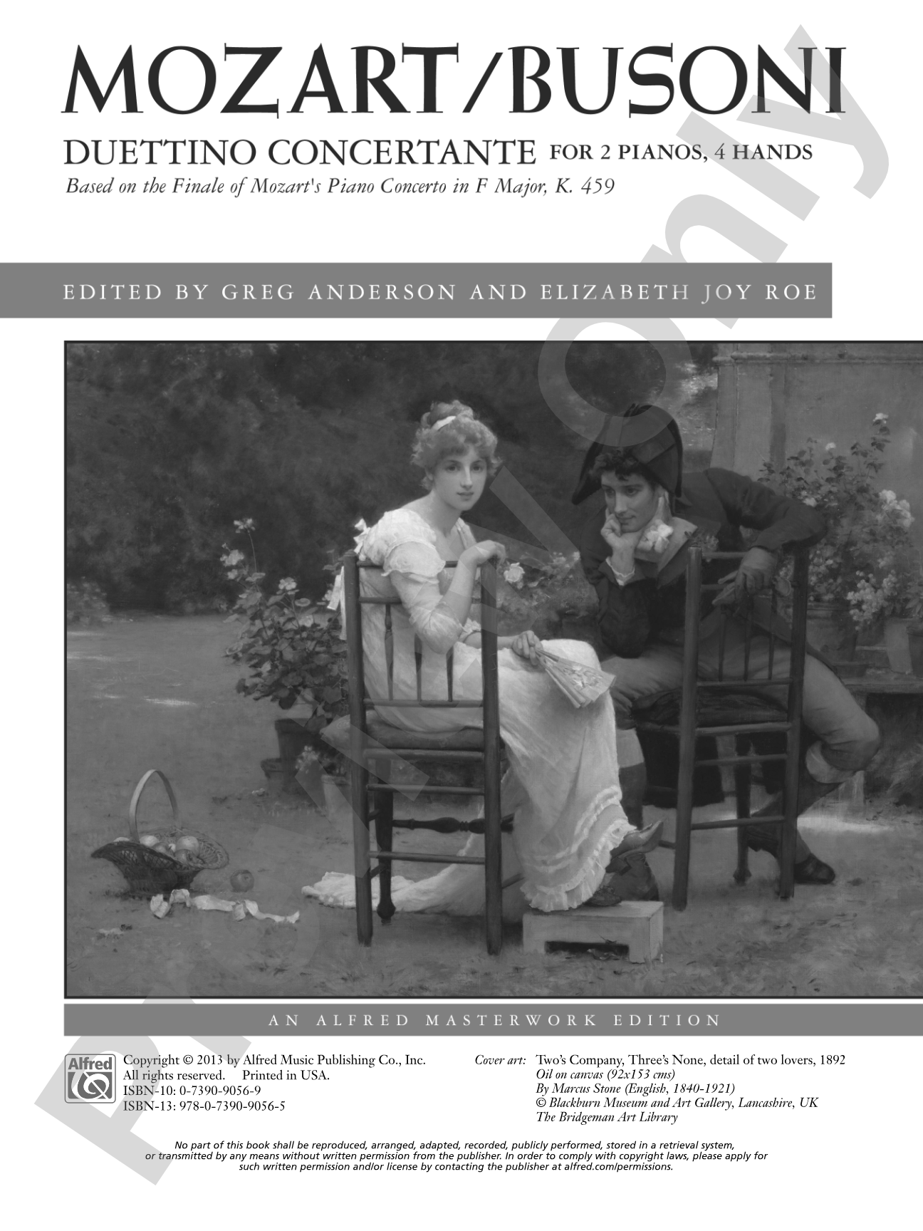 Mozart/Busoni: Duettino concertante: Based on the Finale of Mozart's Piano Concerto in F Major, K. 459 - Piano Duo (2 Pianos, 4 Hands): Piano Duets & Four Hands