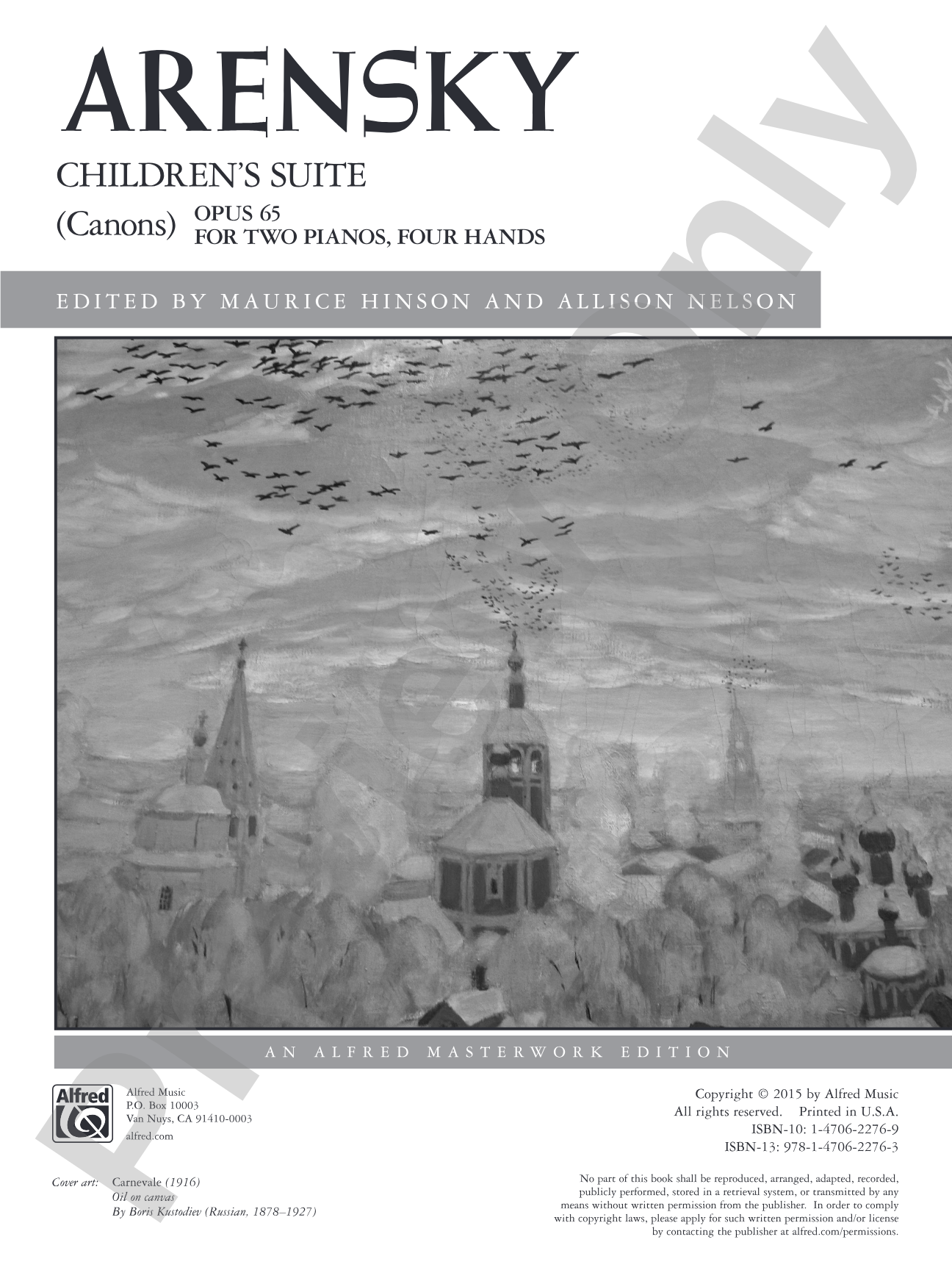 Arensky: Children's Suite (Canons), Opus 65 - Piano Duo (2 Pianos, 4 Hands): Piano Duets & Four Hands