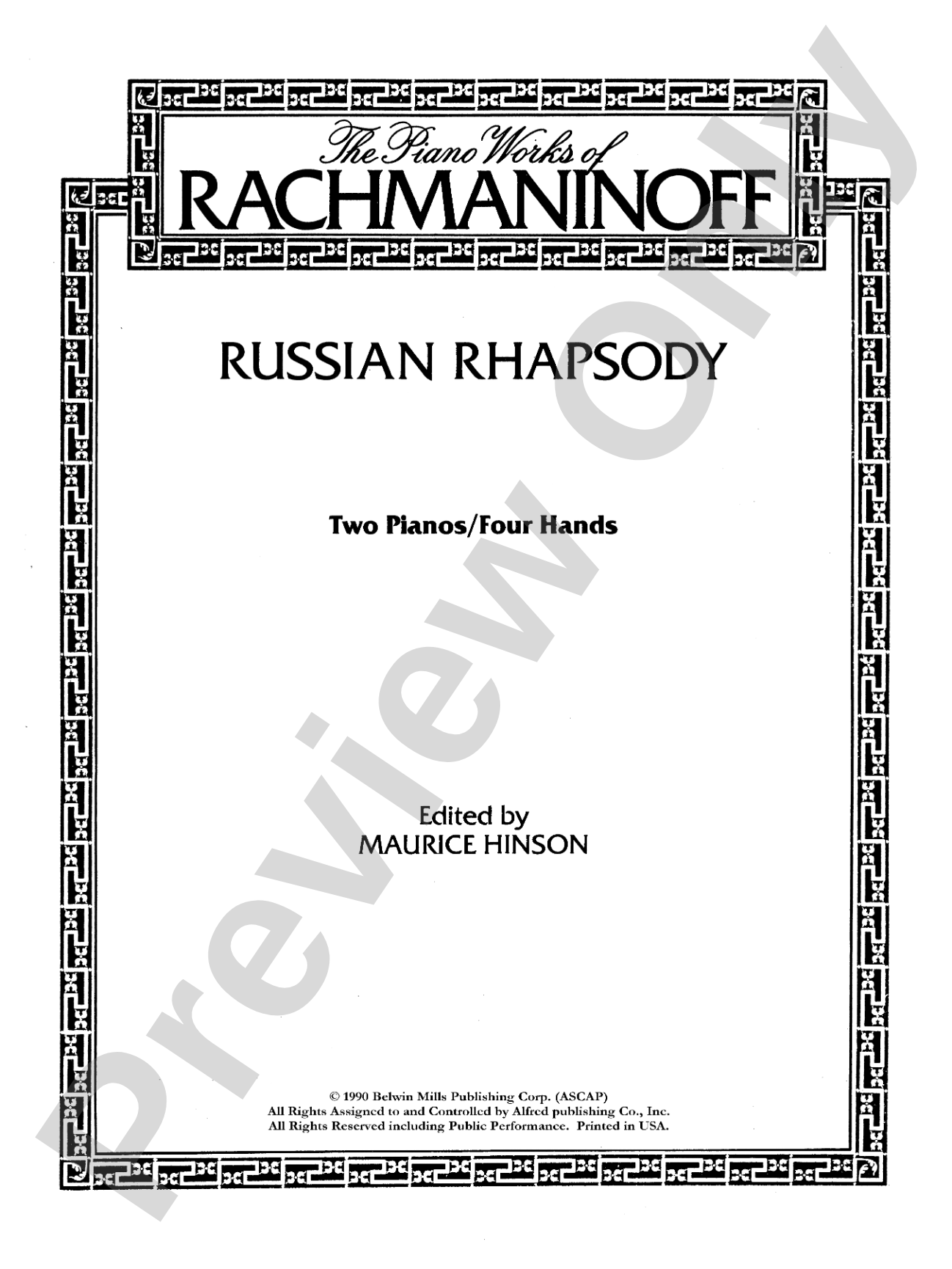 Russian Rhapsody - Piano Duo (2 Pianos, 4 Hands): Piano Duets & Four Hands