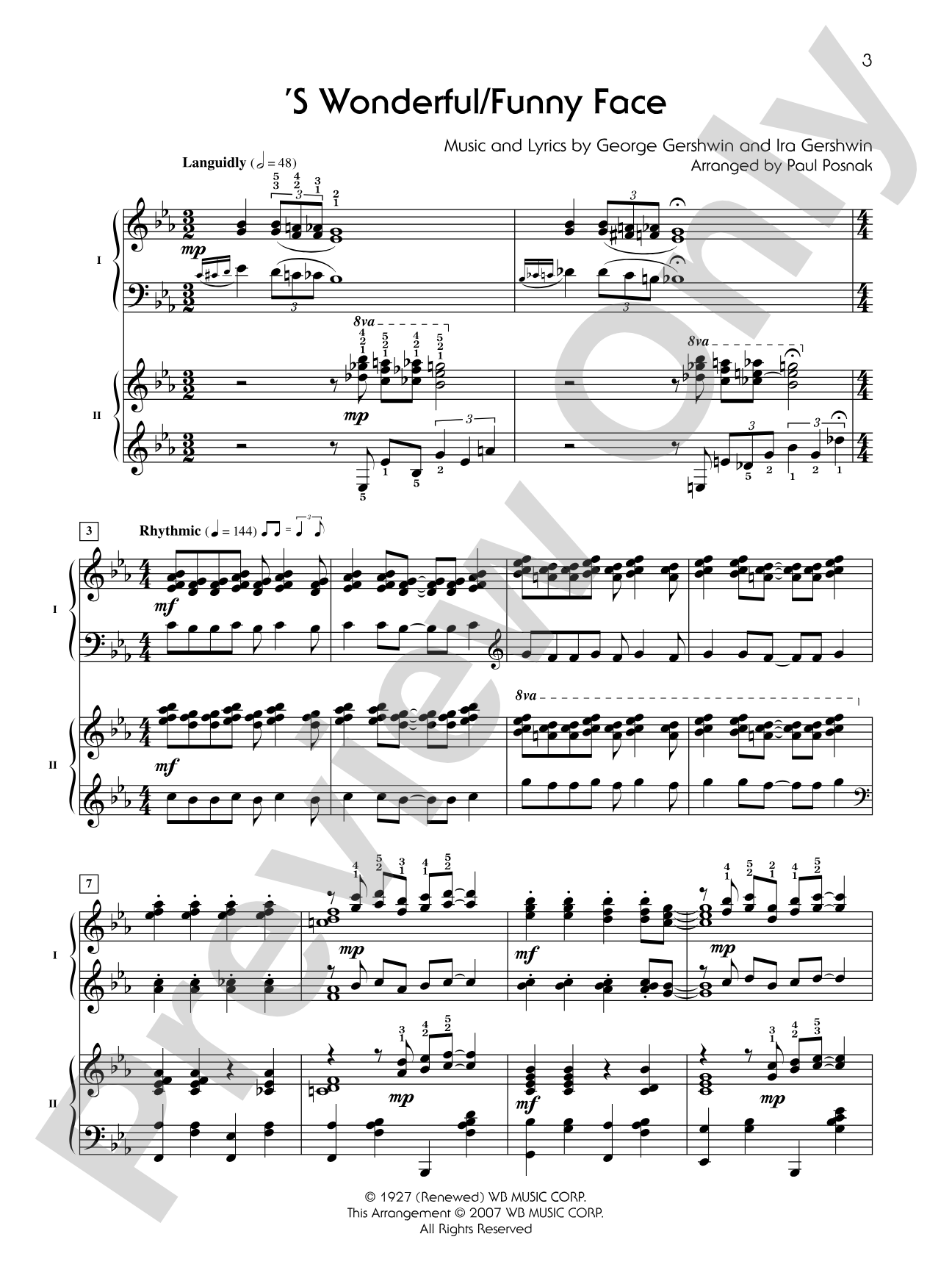 Four Songs by George Gershwin - Piano Duo (2 Pianos, 4 Hands): Piano Duets & Four Hands