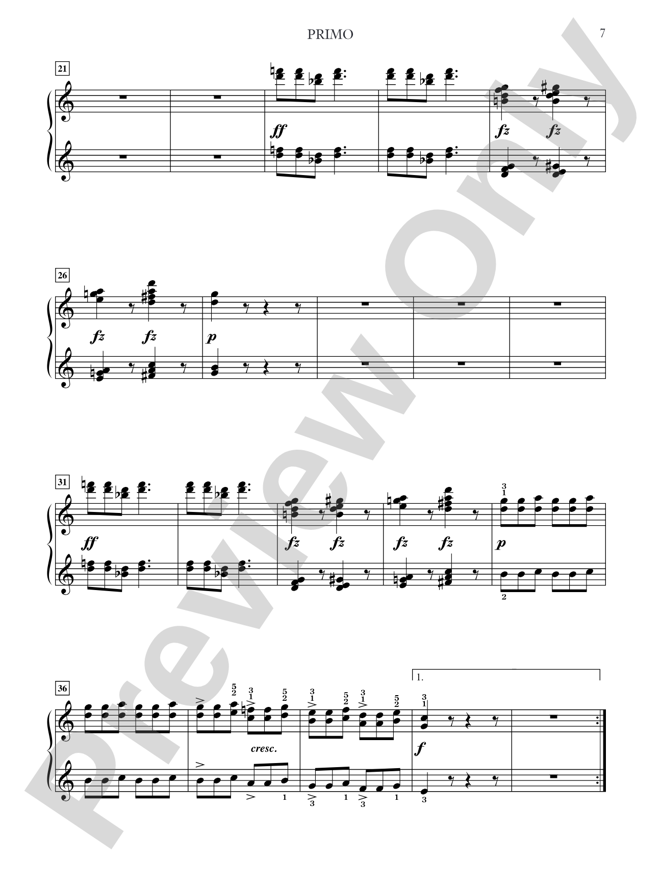 Schubert: Two Characteristic Marches, Opus 121, D. 886 - Piano Duet (1 Piano, 4 Hands): Piano Duets & Four Hands
