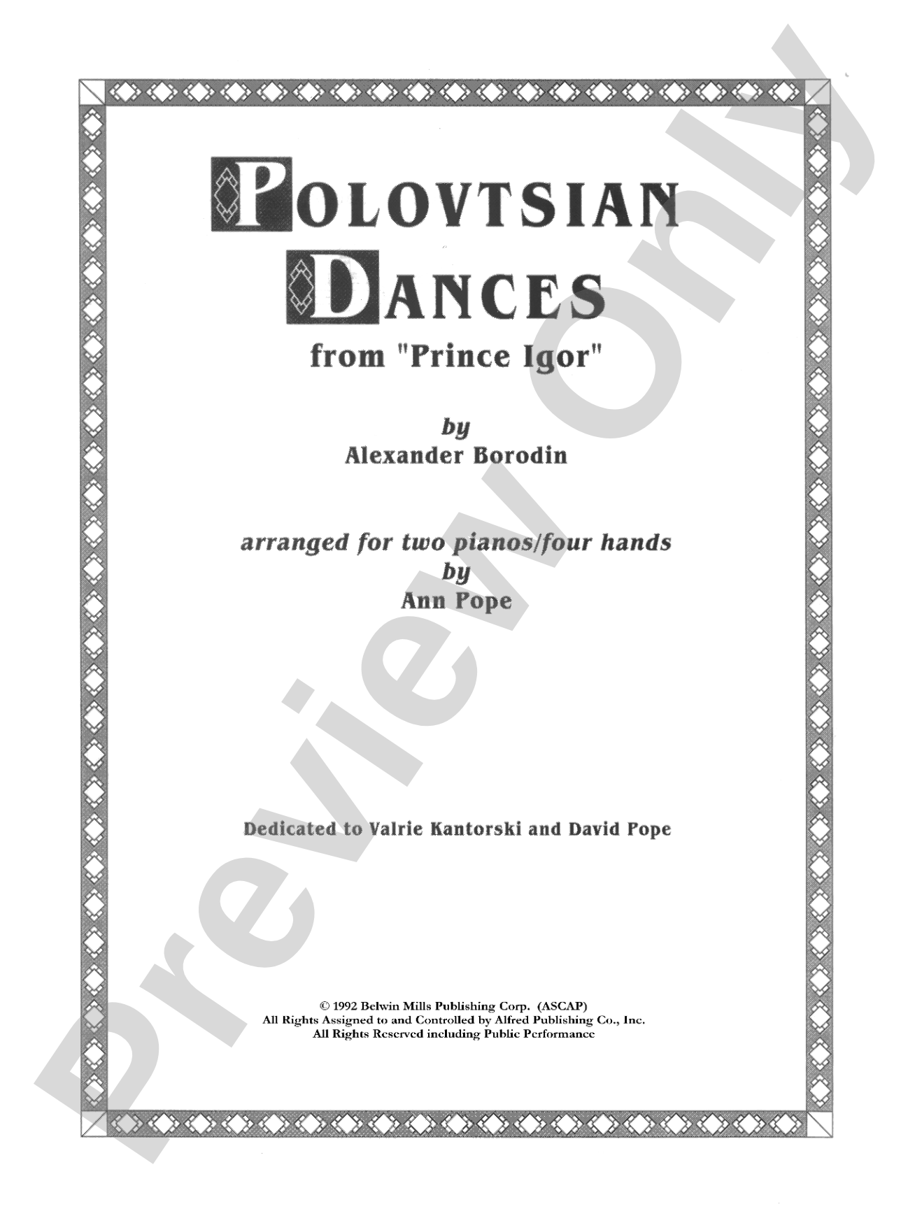 Polovetsian Dances: from Prince Igor - Piano Duo (2 Pianos, 4 Hands): Piano Duets & Four Hands
