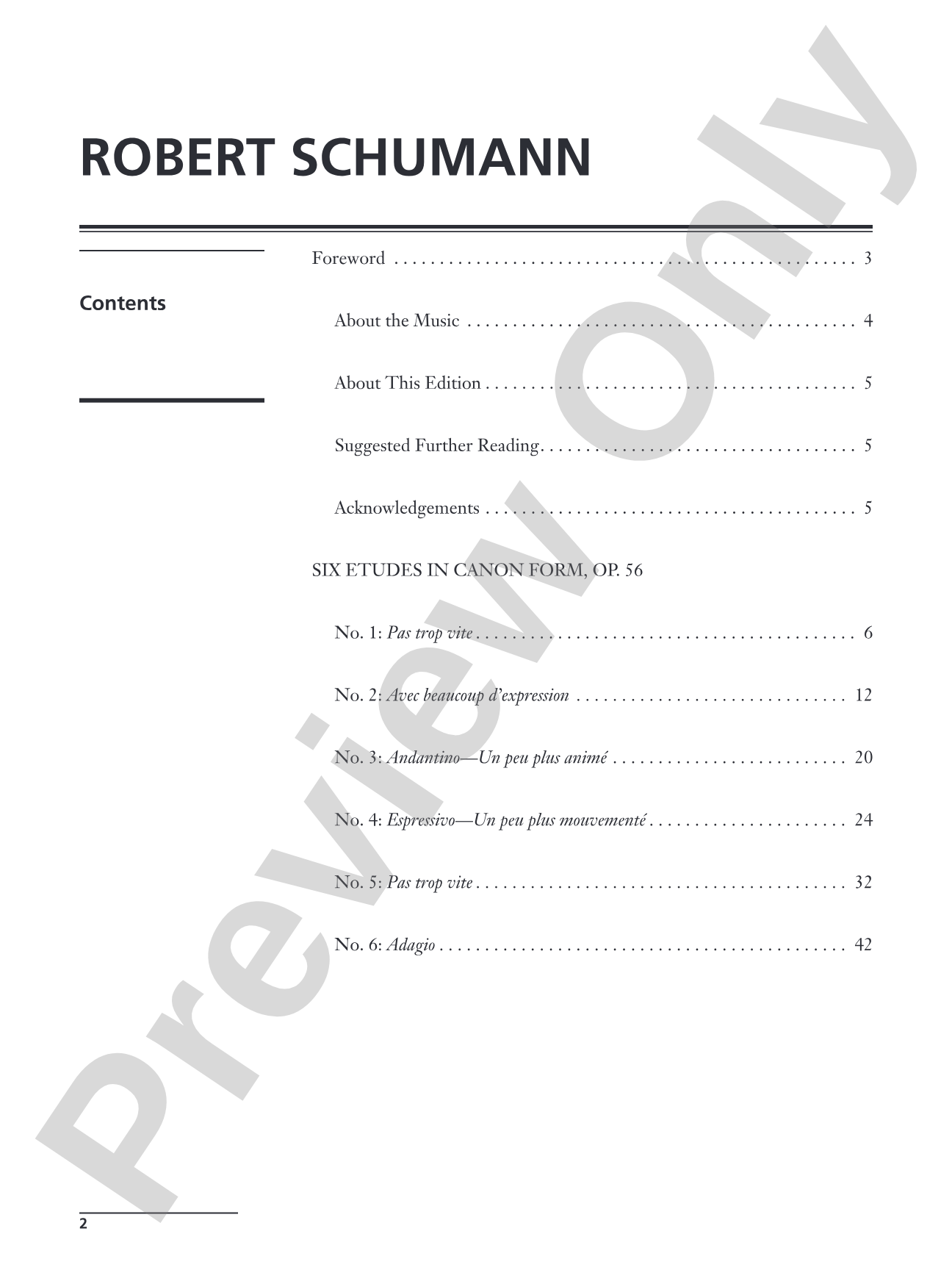 Schumann: Six Etudes in Canon Form, Opus 56 - Piano Duet (1 Piano, 4 Hands): Piano Duets & Four Hands