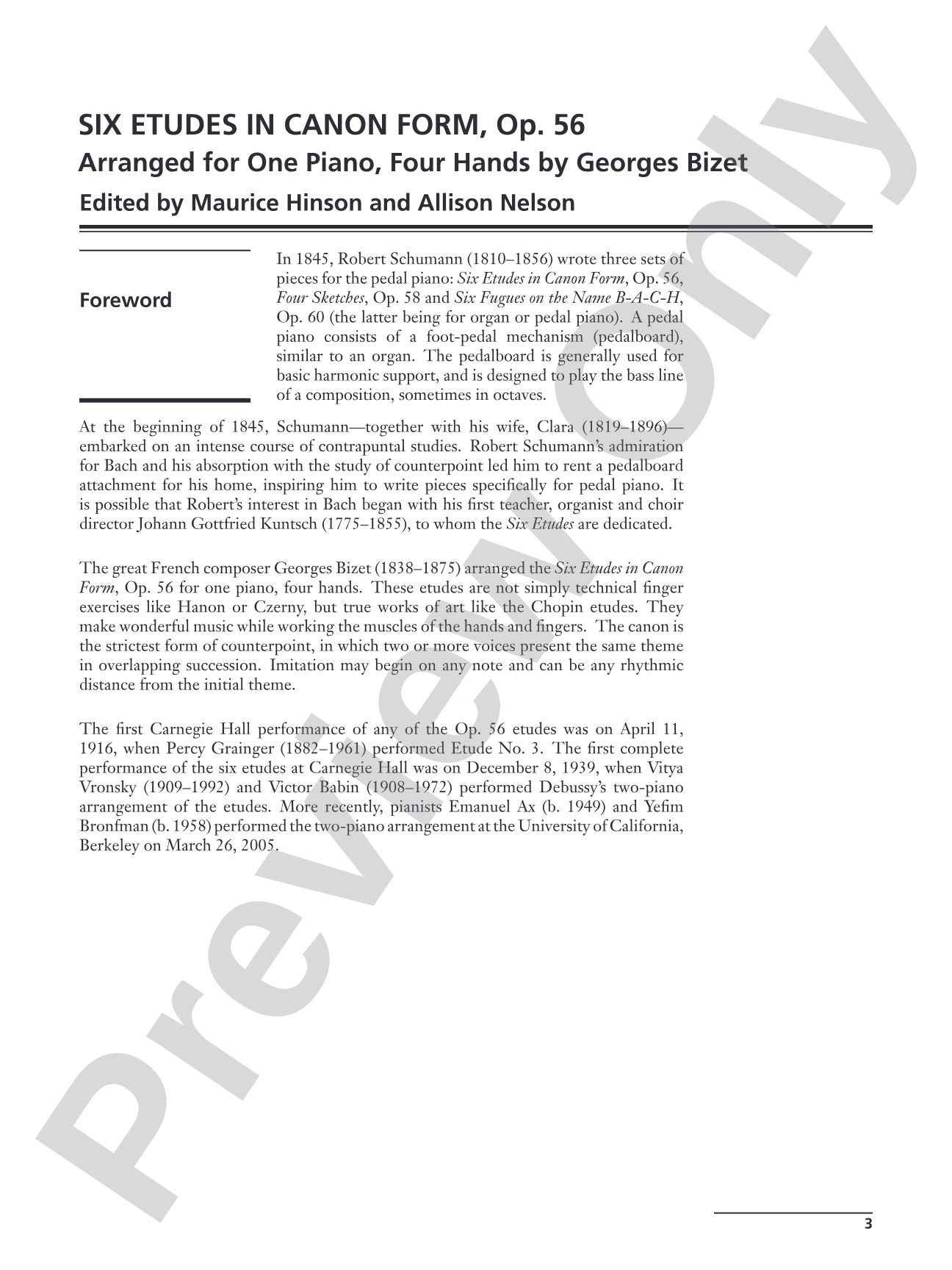 Schumann: Six Etudes in Canon Form, Opus 56 - Piano Duet (1 Piano, 4 Hands): Piano Duets & Four Hands