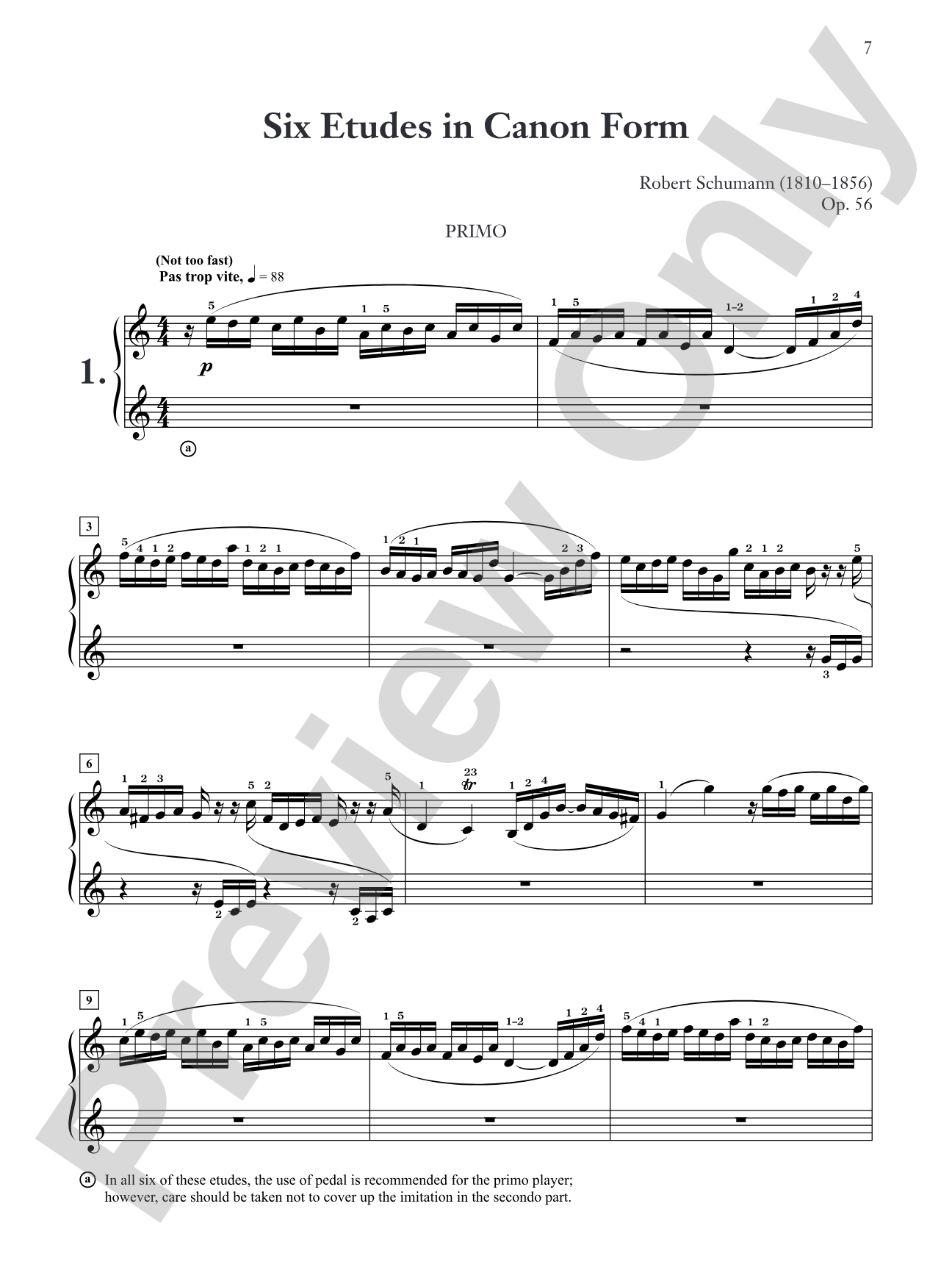 Schumann: Six Etudes in Canon Form, Opus 56 - Piano Duet (1 Piano, 4 Hands): Piano Duets & Four Hands