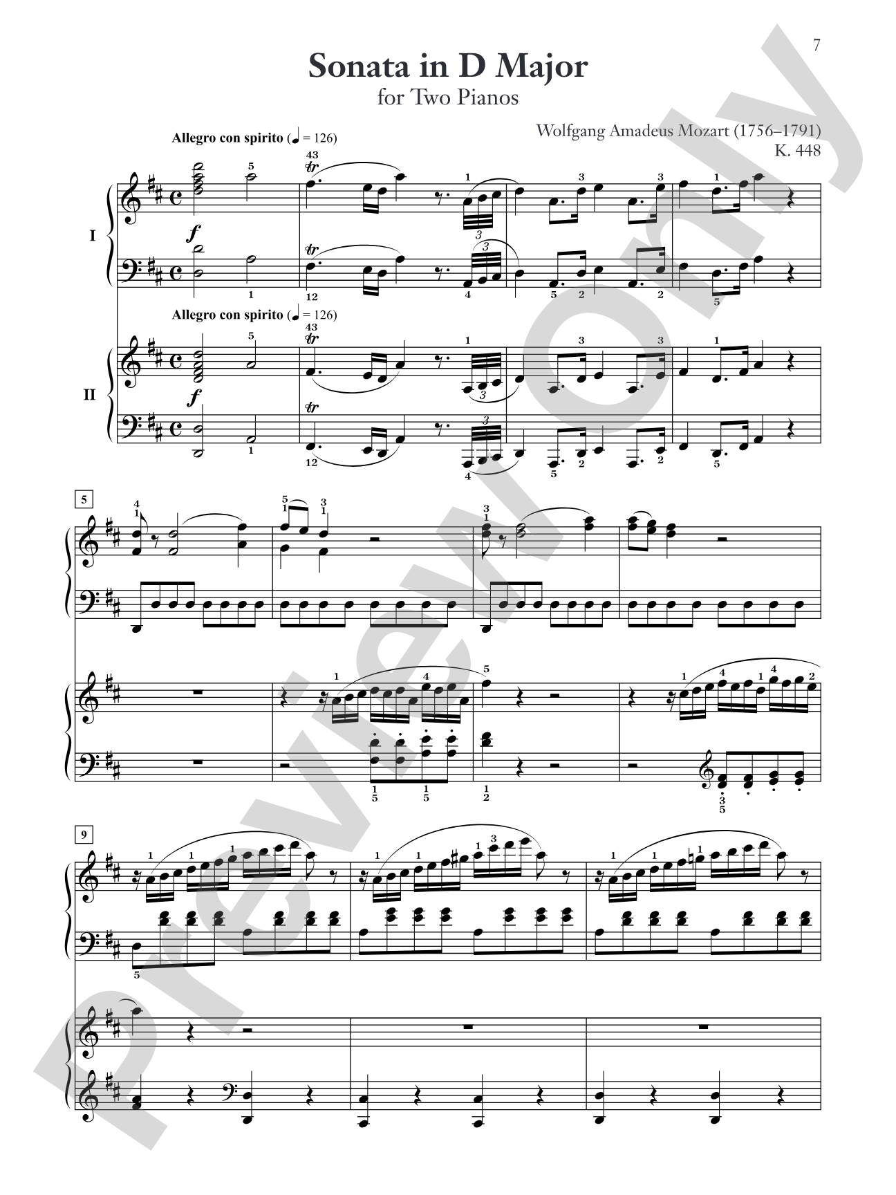 Mozart: Sonata in D Major, K. 448 - Piano Duo (2 Pianos, 4 Hands): Piano Duets & Four Hands