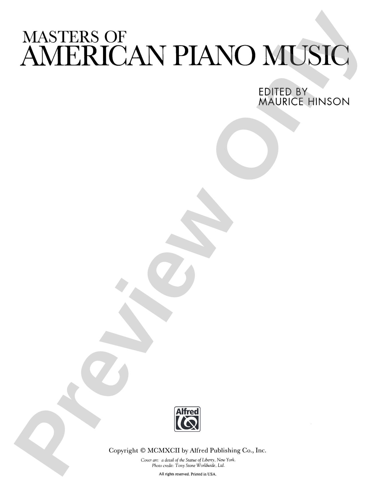 Masters of American Piano Music: Piano