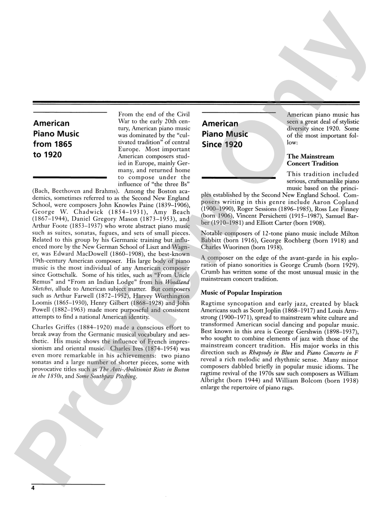 Masters of American Piano Music: Piano