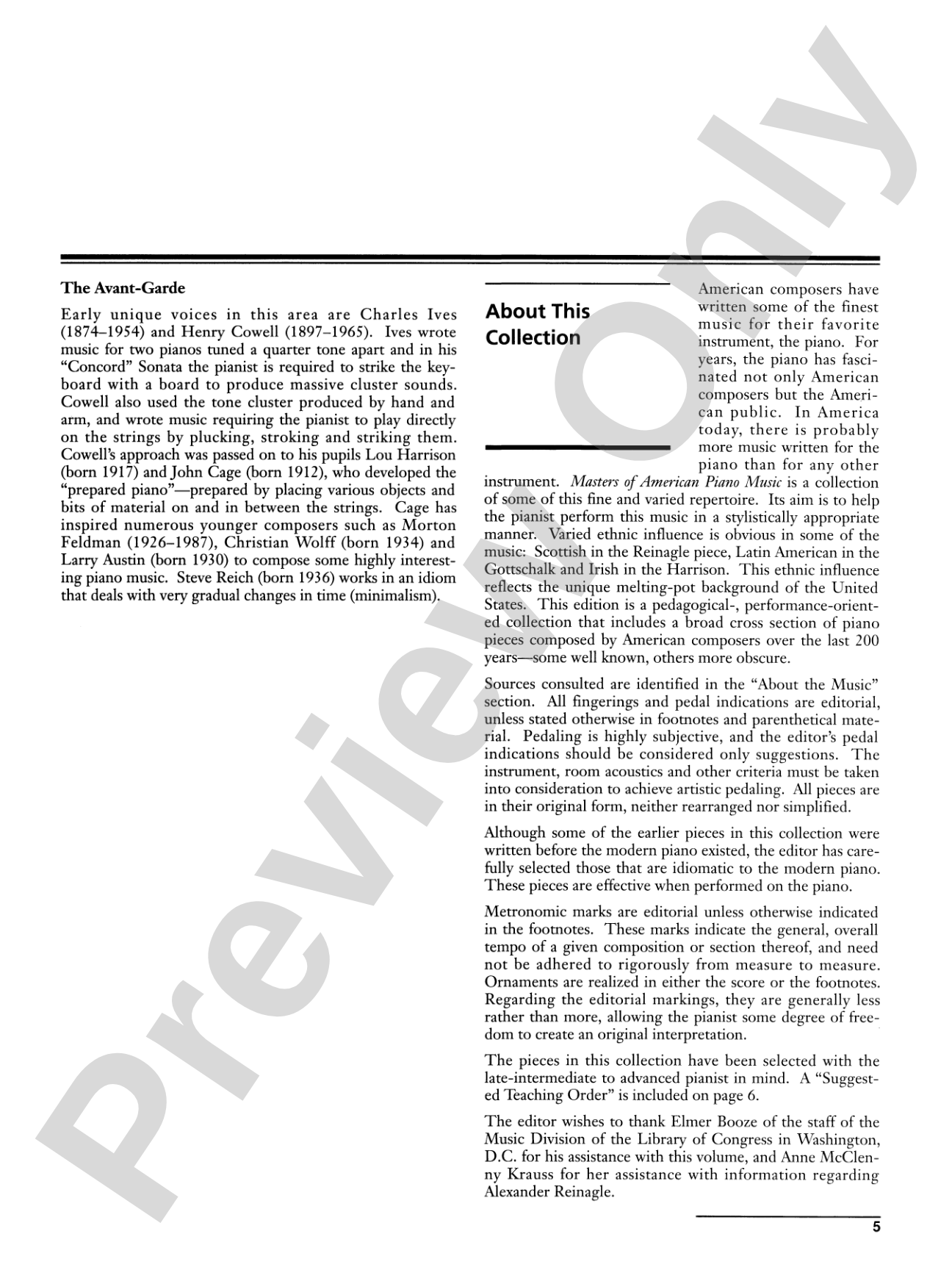 Masters of American Piano Music: Piano