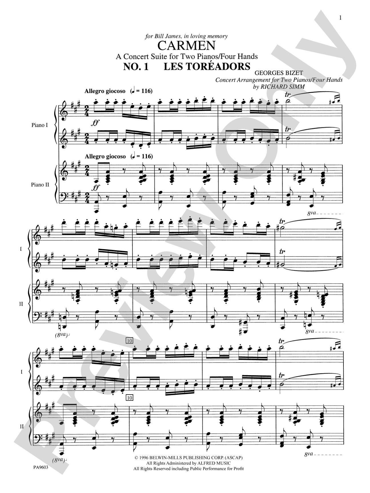 Carmen: A Concert Suite - Piano Duo (2 Pianos, 4 Hands): Piano Duets & Four Hands