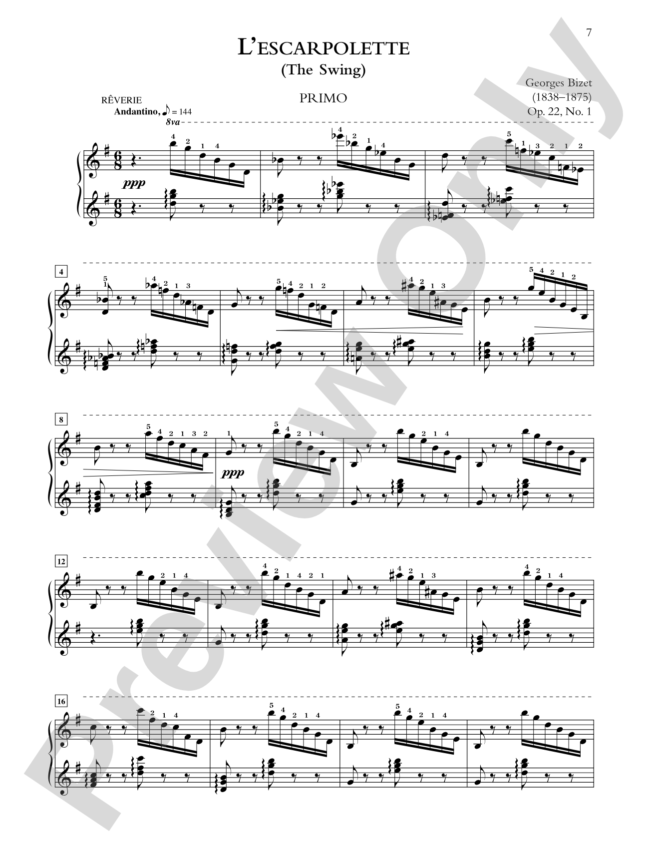 Bizet: Jeux d'enfants, Opus 22 - Piano Duet (1 Piano, 4 Hands): Piano Duets & Four Hands