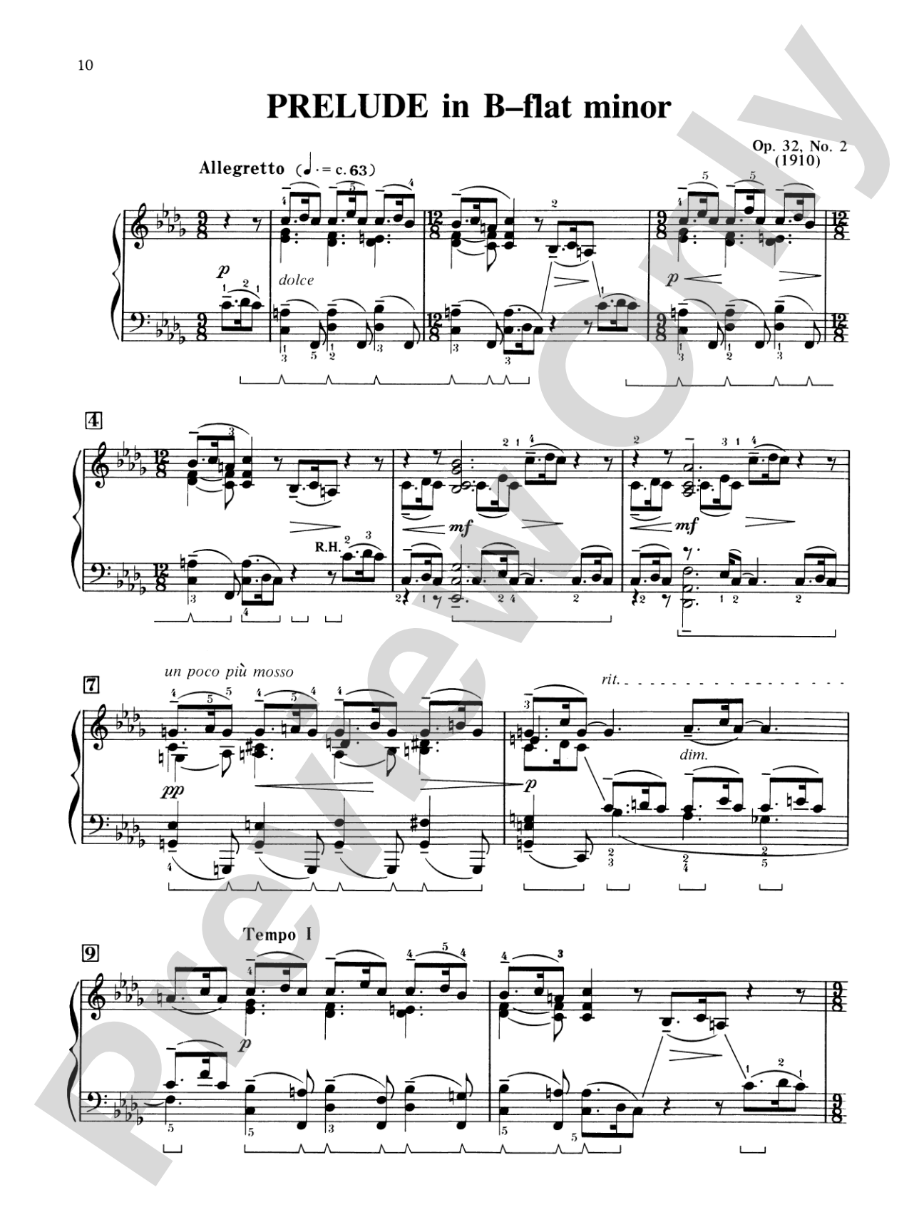 Rachmaninoff: 13 Preludes, Opus 32: Piano