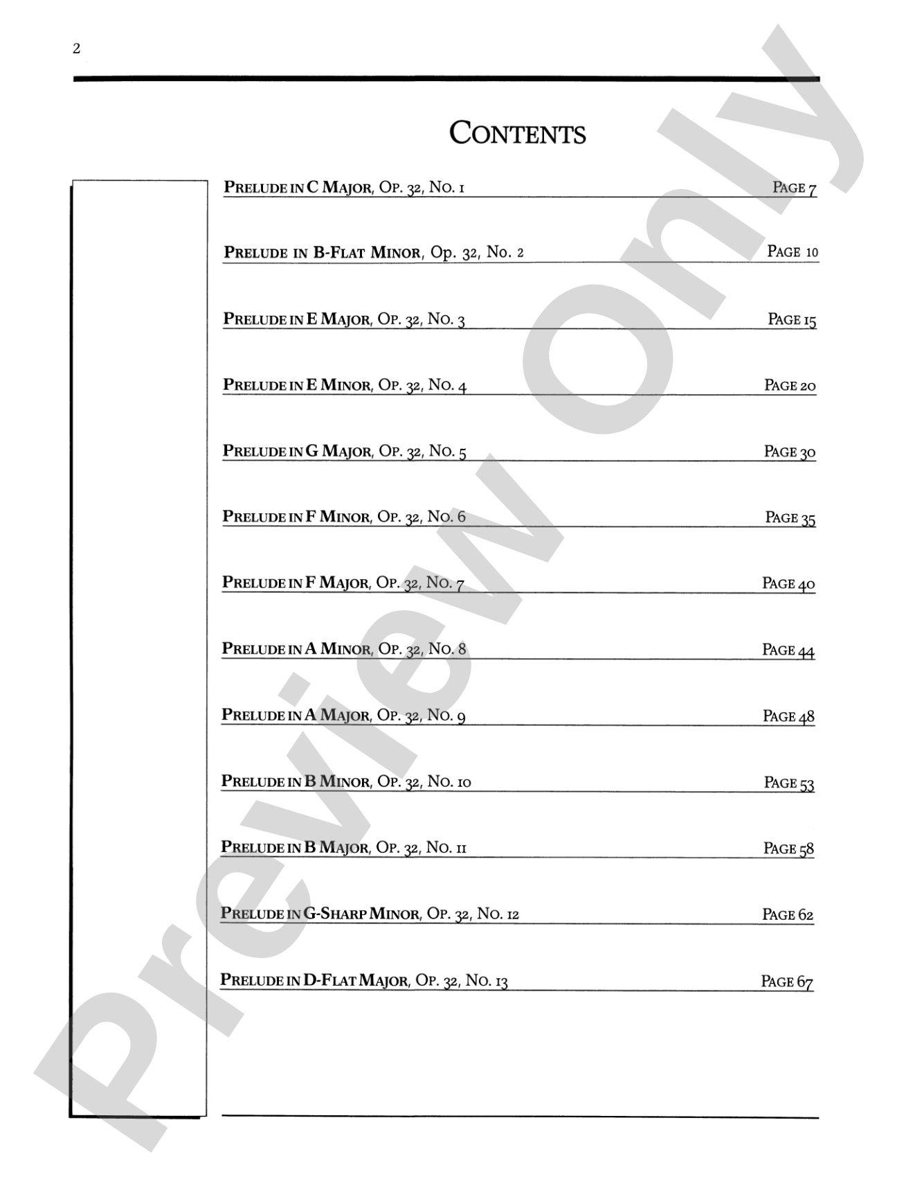 Rachmaninoff: 13 Preludes, Opus 32: Piano