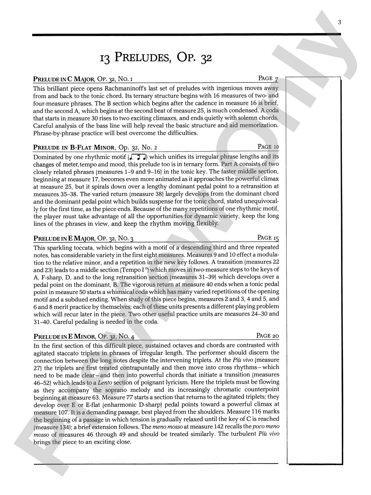 Rachmaninoff: 13 Preludes, Opus 32: Piano