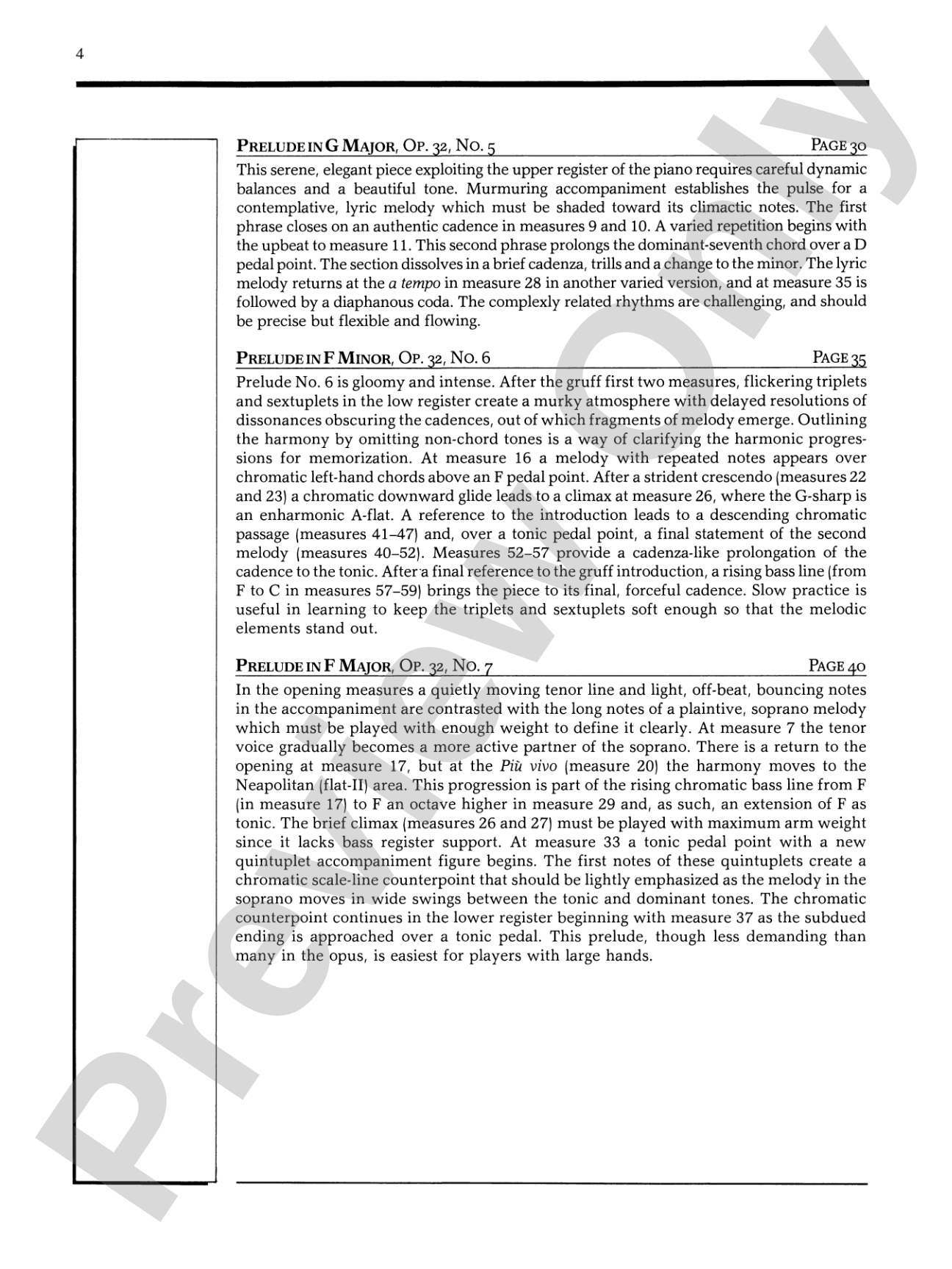 Rachmaninoff: 13 Preludes, Opus 32: Piano