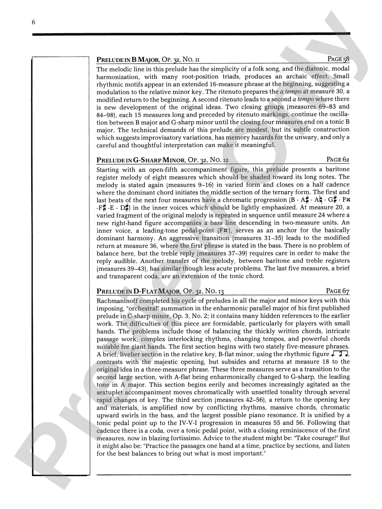 Rachmaninoff: 13 Preludes, Opus 32: Piano