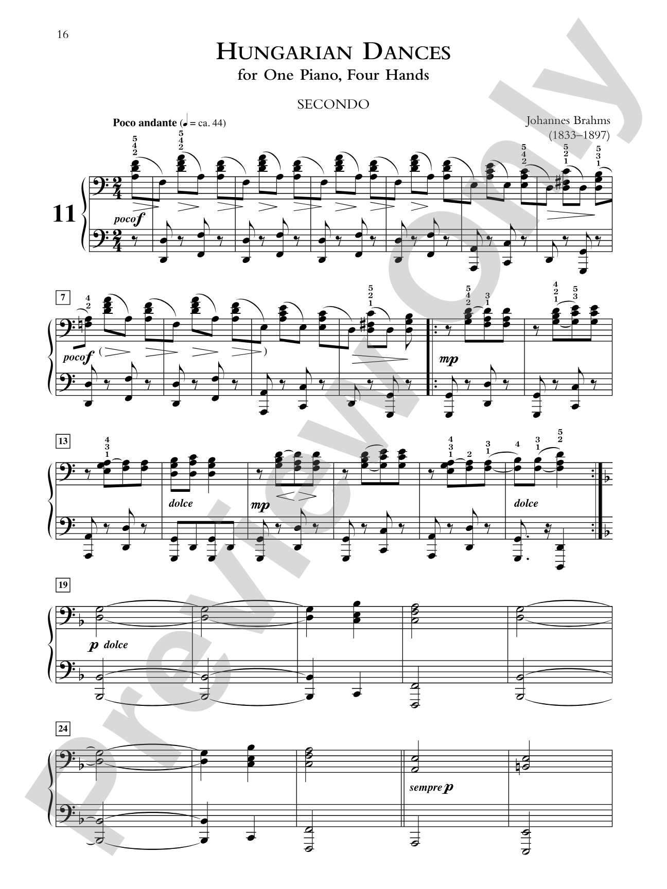 Brahms: Hungarian Dances, Volume 2 - Piano Duet (1 Piano, 4 Hands): Piano Duets & Four Hands