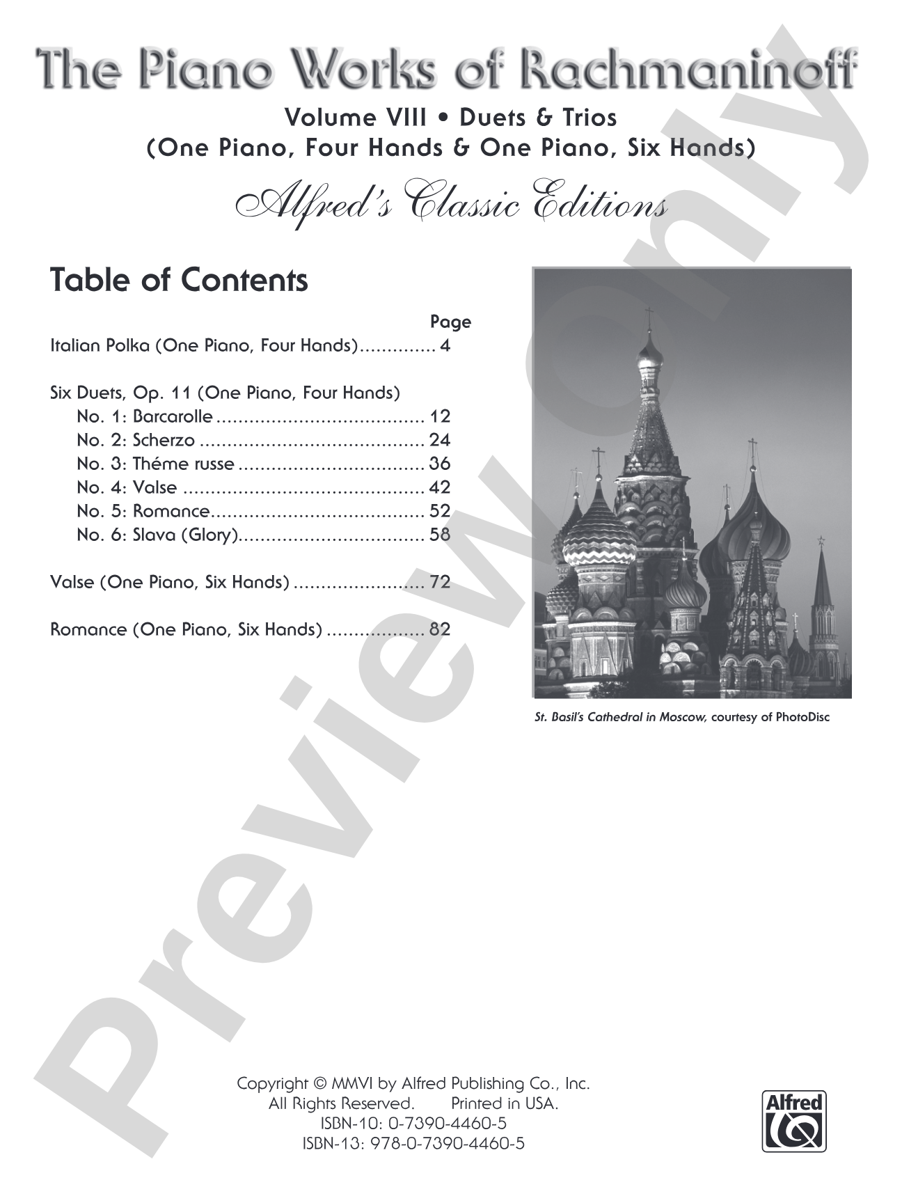The Piano Works of Rachmaninoff, Volume VIII: Works for One Piano/Four Hands and One Piano/Six Hands: Piano