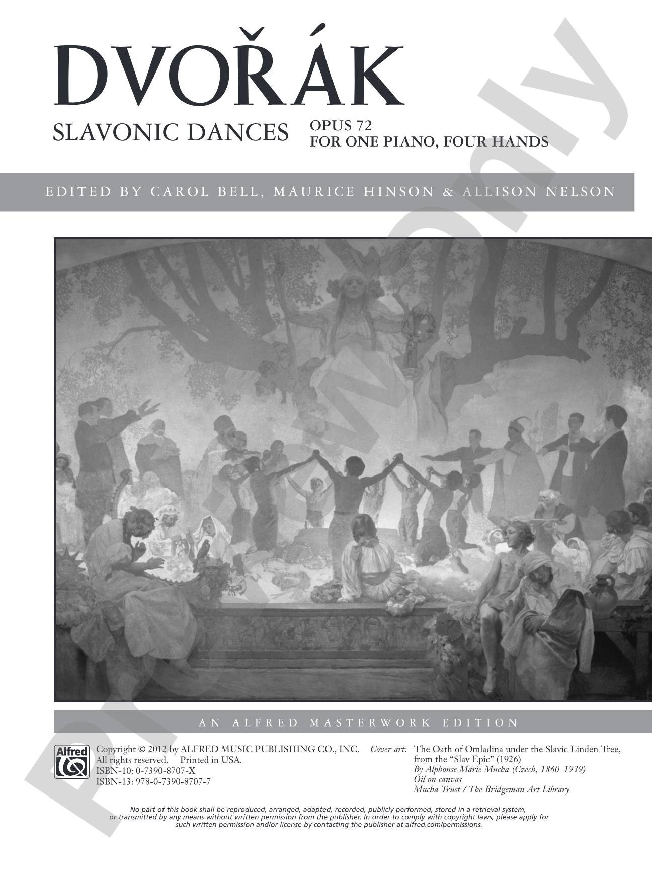 Dvorák: Slavonic Dances, Opus 72 - Piano Duet (1 Piano, 4 Hands): Piano Duets & Four Hands