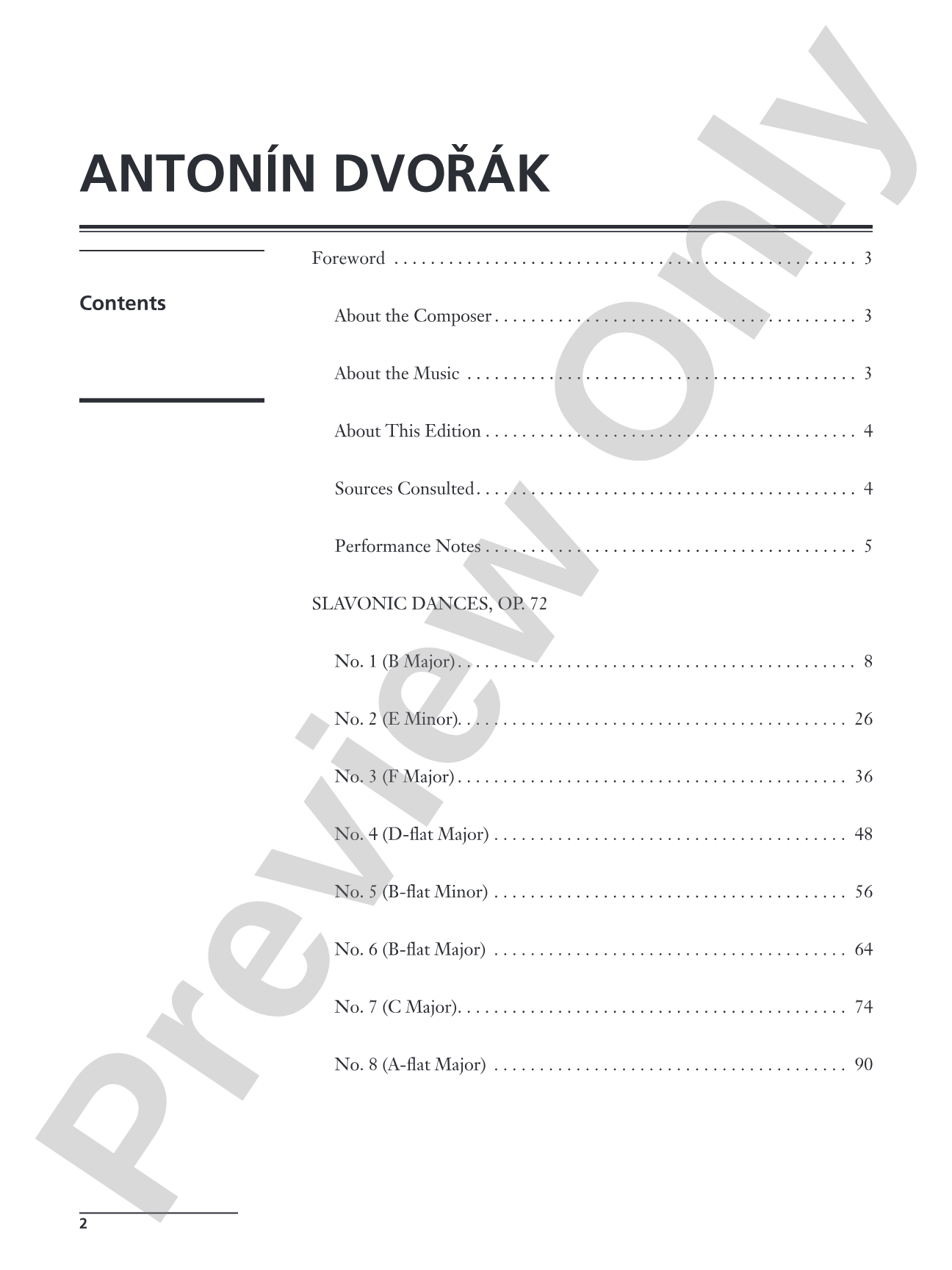 Dvorák: Slavonic Dances, Opus 72 - Piano Duet (1 Piano, 4 Hands): Piano Duets & Four Hands