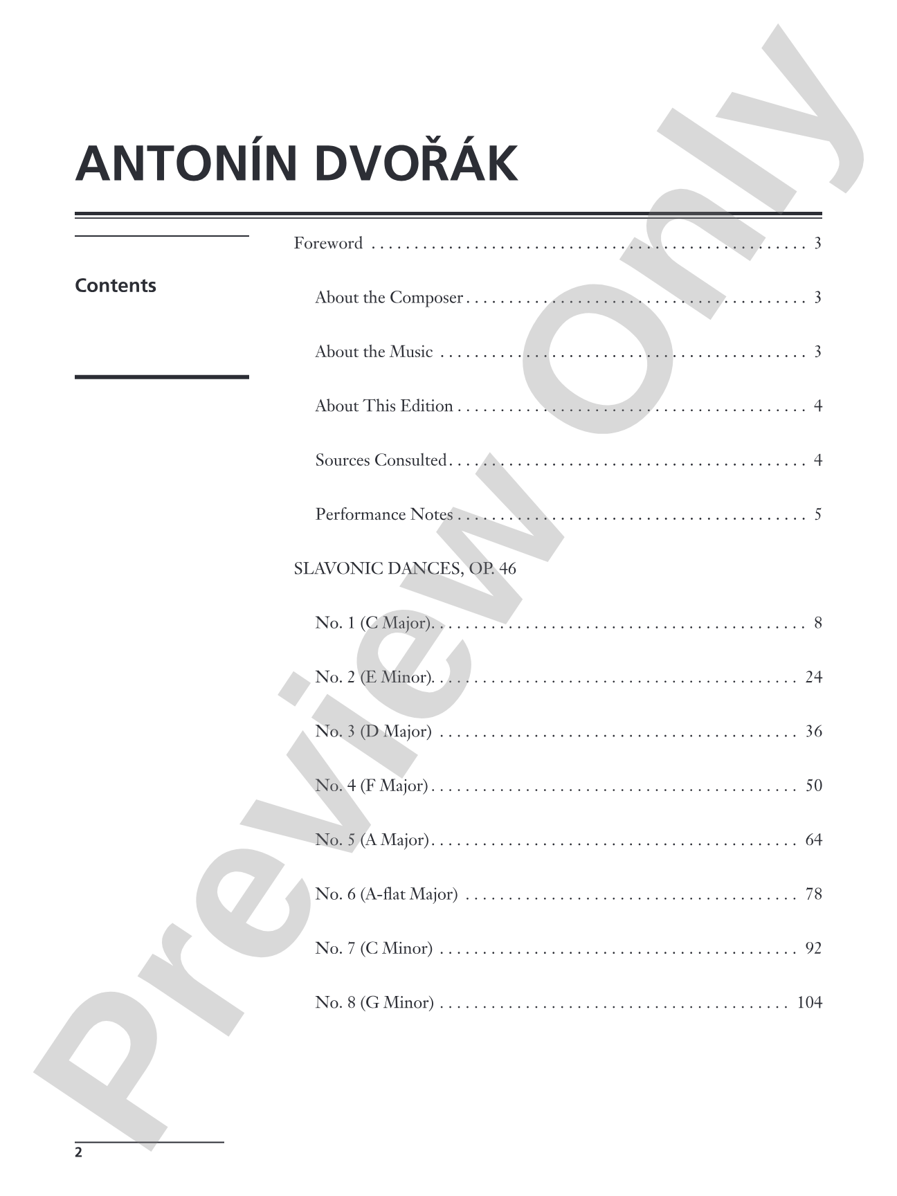 Dvorák: Slavonic Dances, Opus 46 - Piano Duet (1 Piano, 4 Hands): Piano Duets & Four Hands