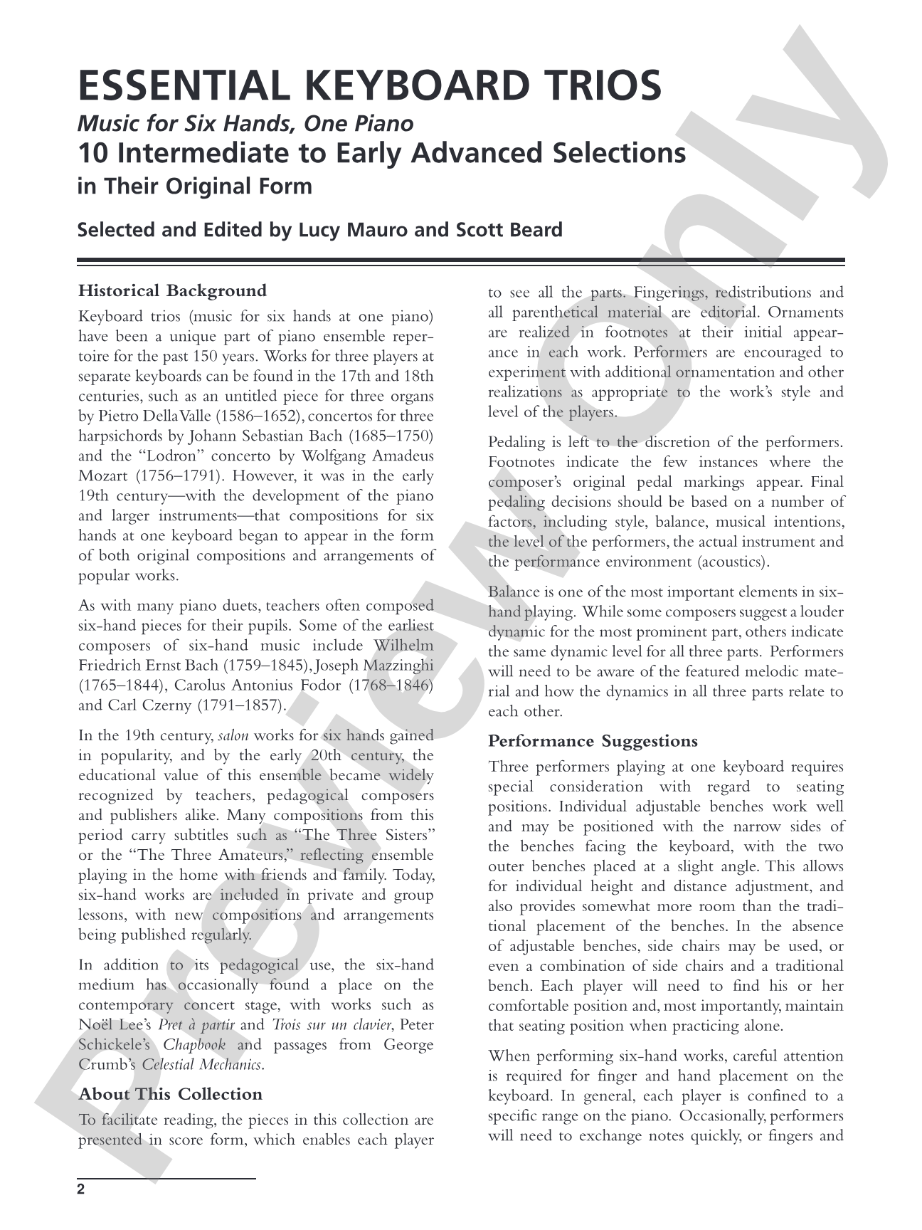 Essential Keyboard Trios: 10 Intermediate to Early Advanced Selections in Their Original Form - Piano Trio (1 Piano, 6 Hands): Piano