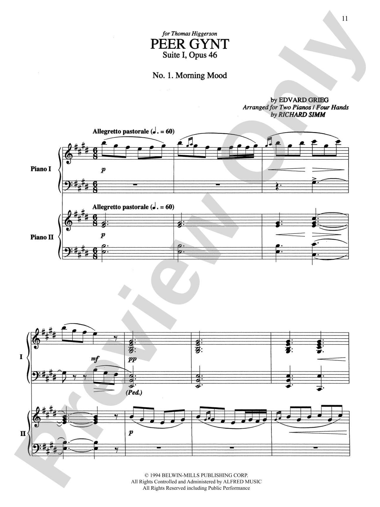 5 Classical Favorites Arranged for Two Pianos, Four Hands: Piano Duets & Four Hands
