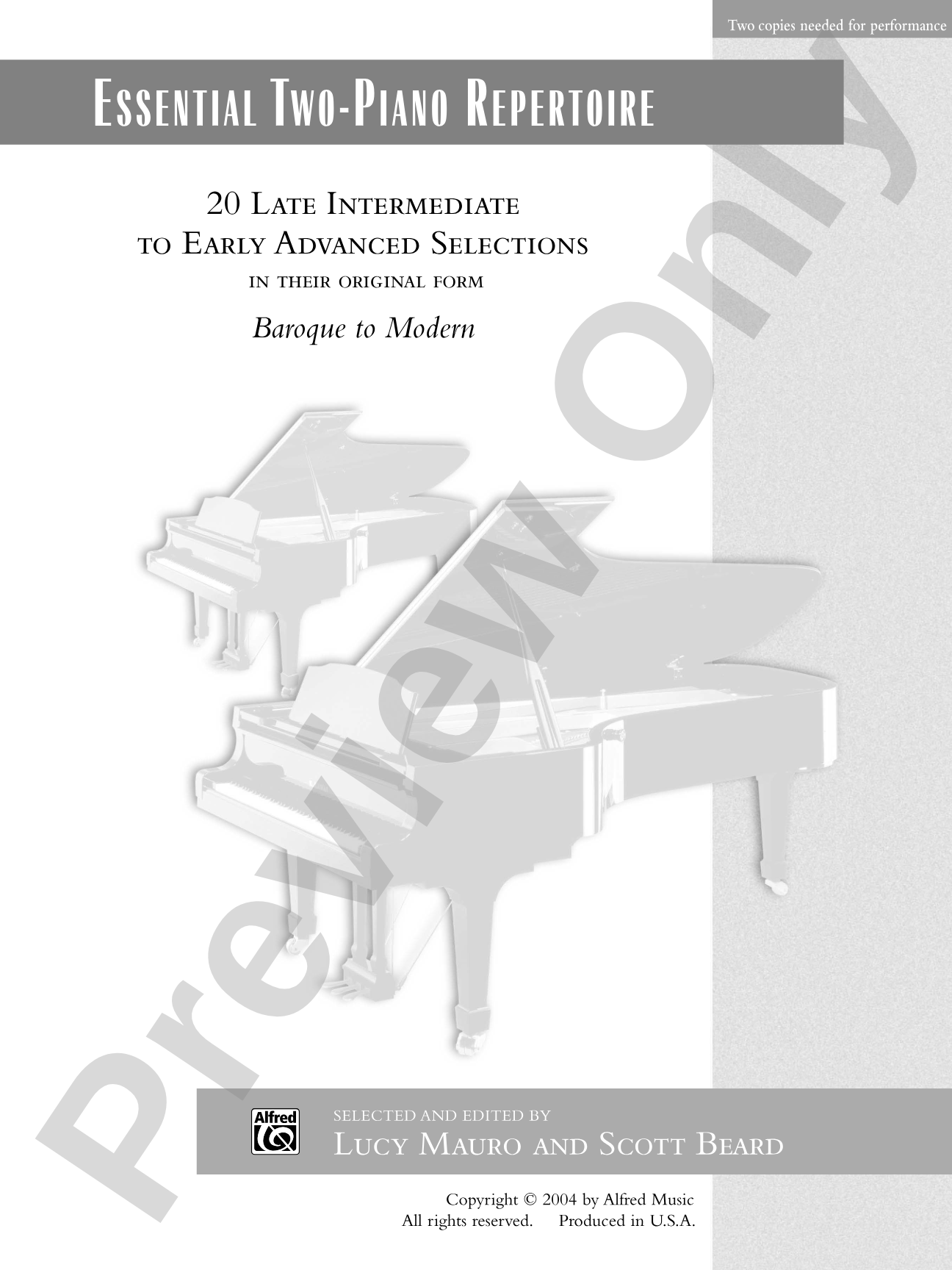 Essential Two-Piano Repertoire: 20 Late Intermediate to Early Advanced Selections in Their Original Form - Piano Duo (2 Pianos, 4 Hands): Piano Duets & Four Hands