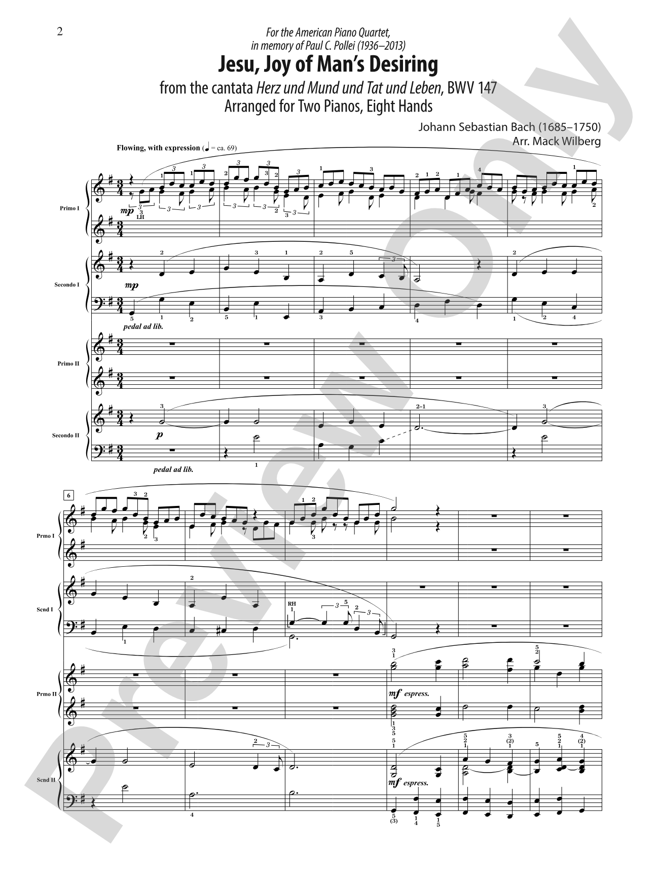 Jesu, Joy of Man's Desiring - Piano Quartet (2 Pianos, 8 Hands): Piano