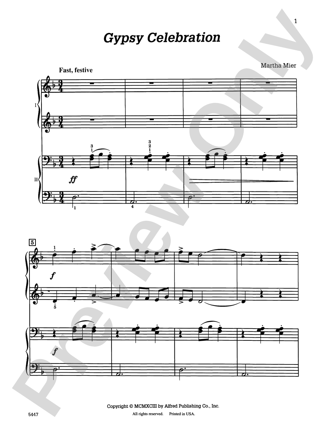 Gypsy Celebration - Piano Duo (2 Pianos, 4 Hands): Piano Duets & Four Hands