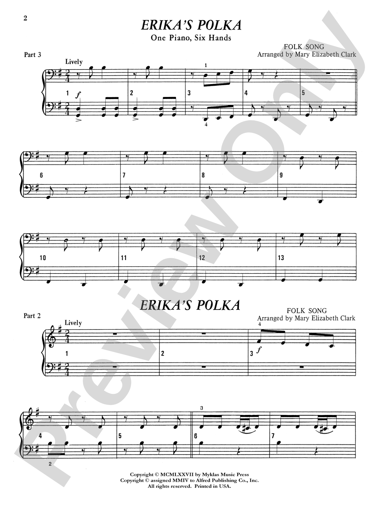 Erika's Polka - Piano Trio (1 Piano, 6 Hands): Piano